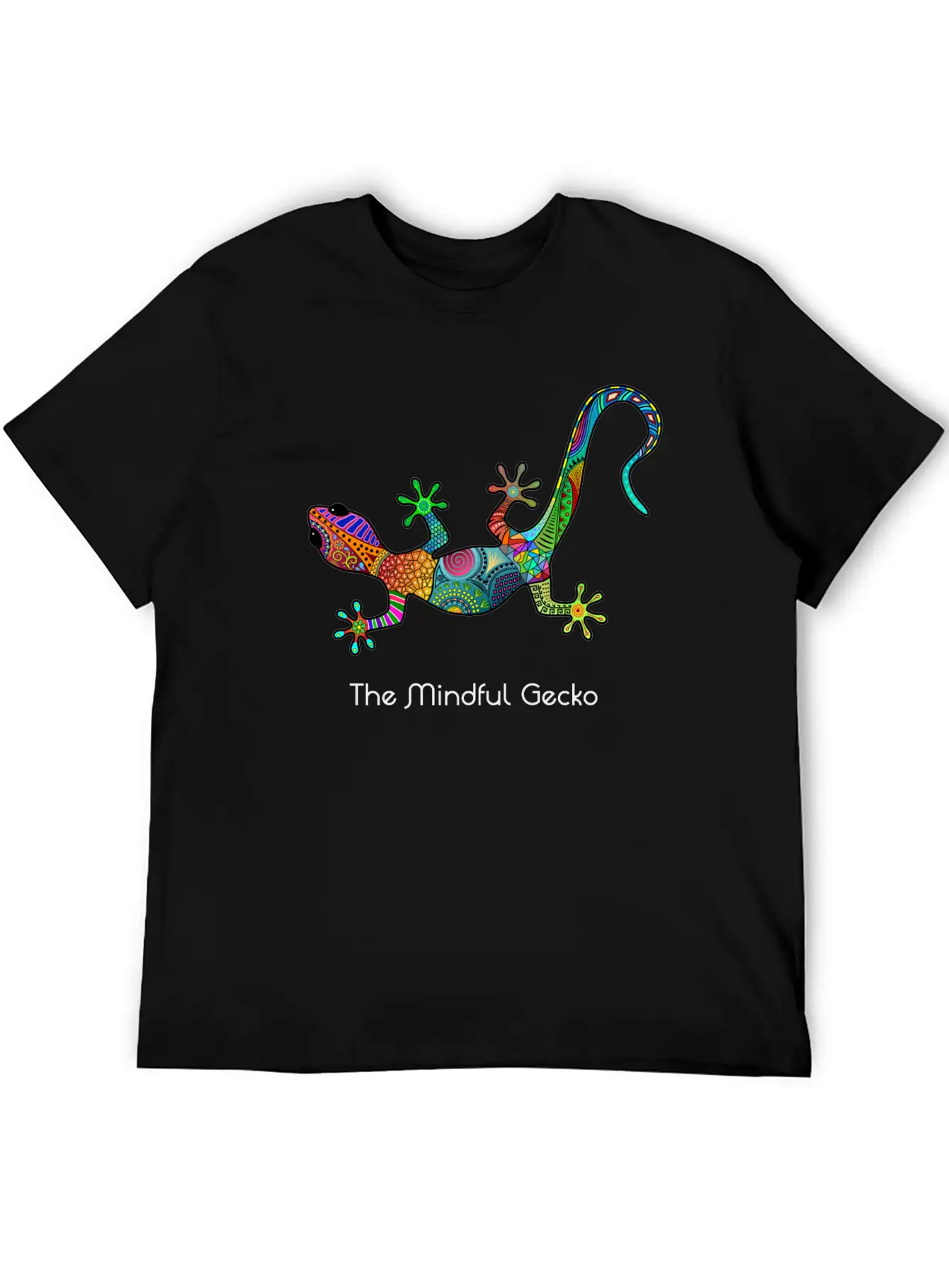 The Mindful Gecko - Light Text Unisex Short Sleeve Soft Cotton T-Shirt – Casual Everyday Wear