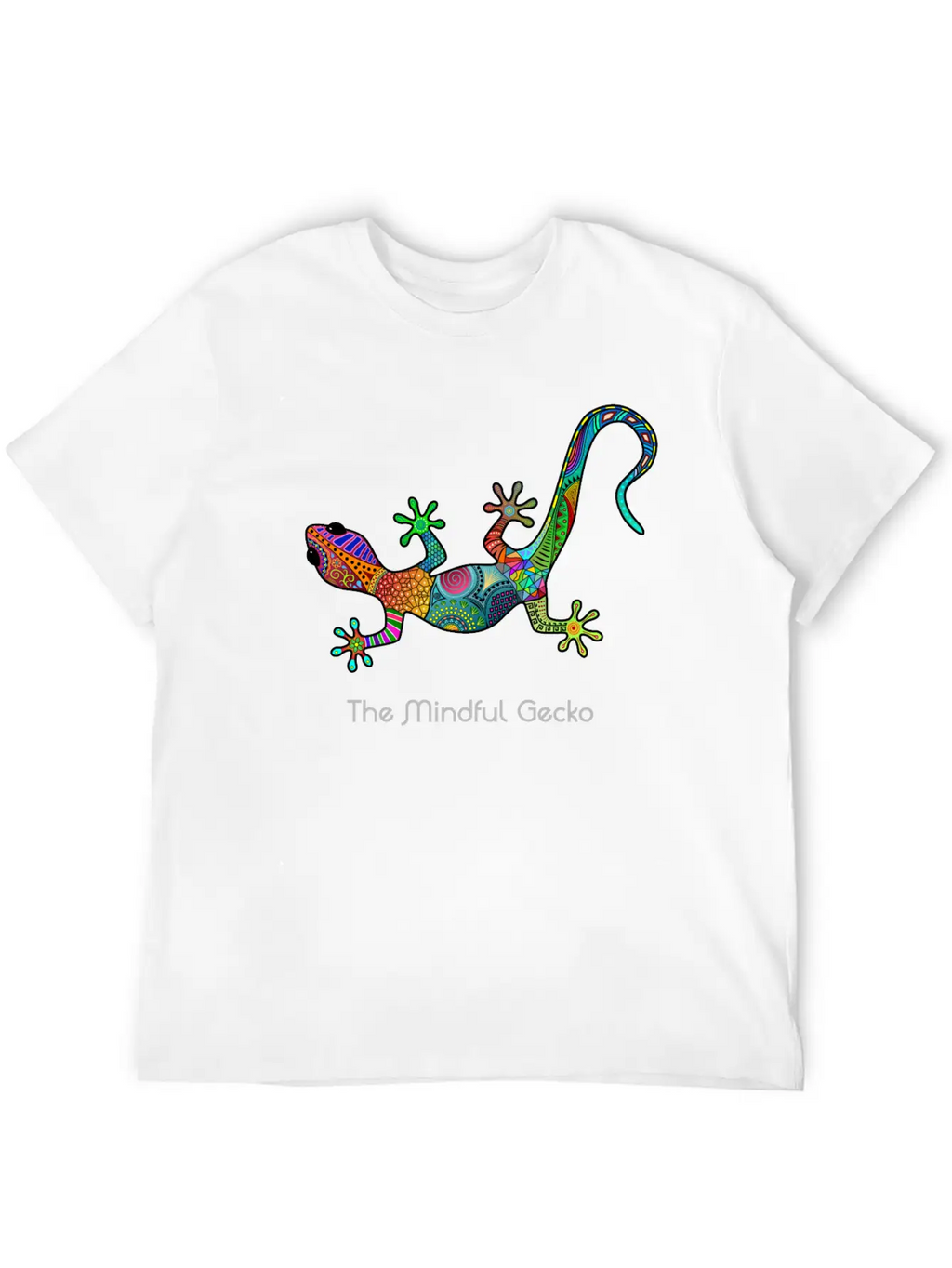 The Mindful Gecko - Light Text Unisex Short Sleeve Soft Cotton T-Shirt – Casual Everyday Wear