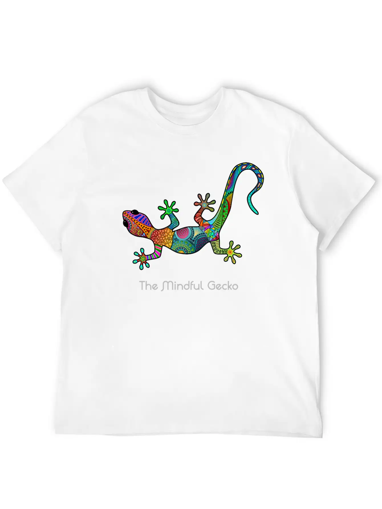 The Mindful Gecko - Light Text Unisex Short Sleeve Soft Cotton T-Shirt – Casual Everyday Wear