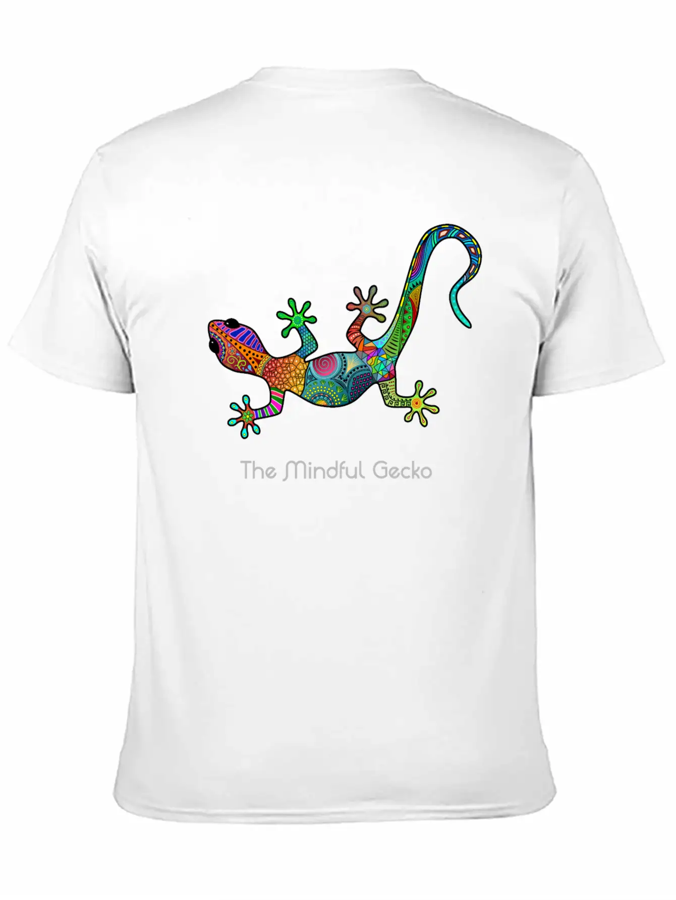 The Mindful Gecko - Light Text Unisex Short Sleeve Soft Cotton T-Shirt – Casual Everyday Wear