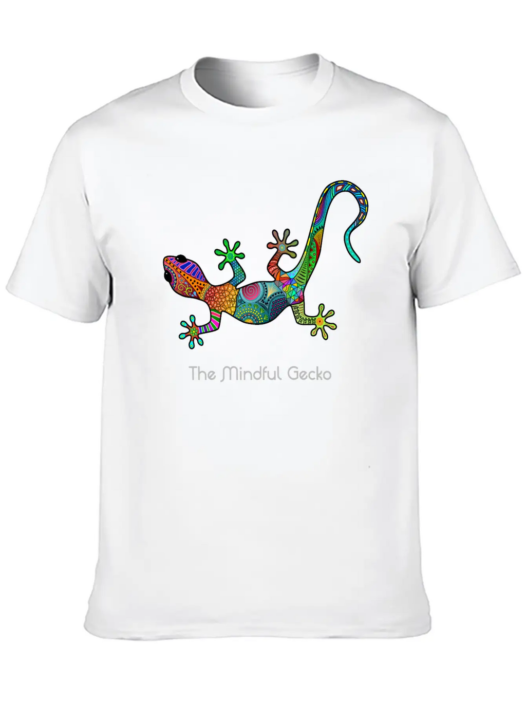 The Mindful Gecko - Light Text Unisex Short Sleeve Soft Cotton T-Shirt – Casual Everyday Wear