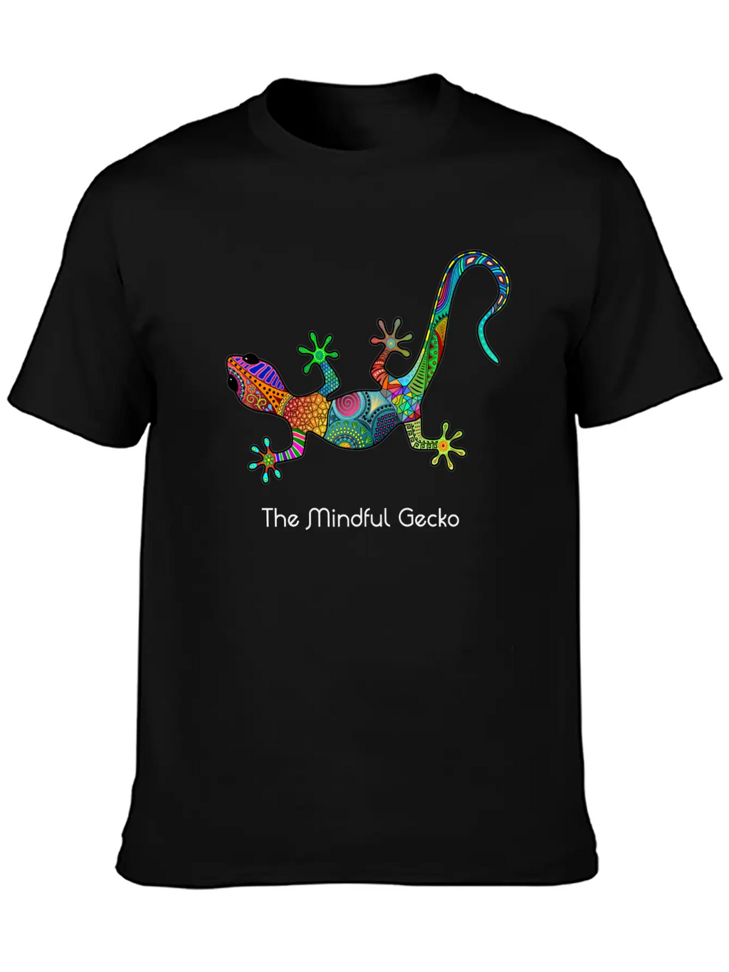 The Mindful Gecko - Light Text Unisex Short Sleeve Soft Cotton T-Shirt – Casual Everyday Wear