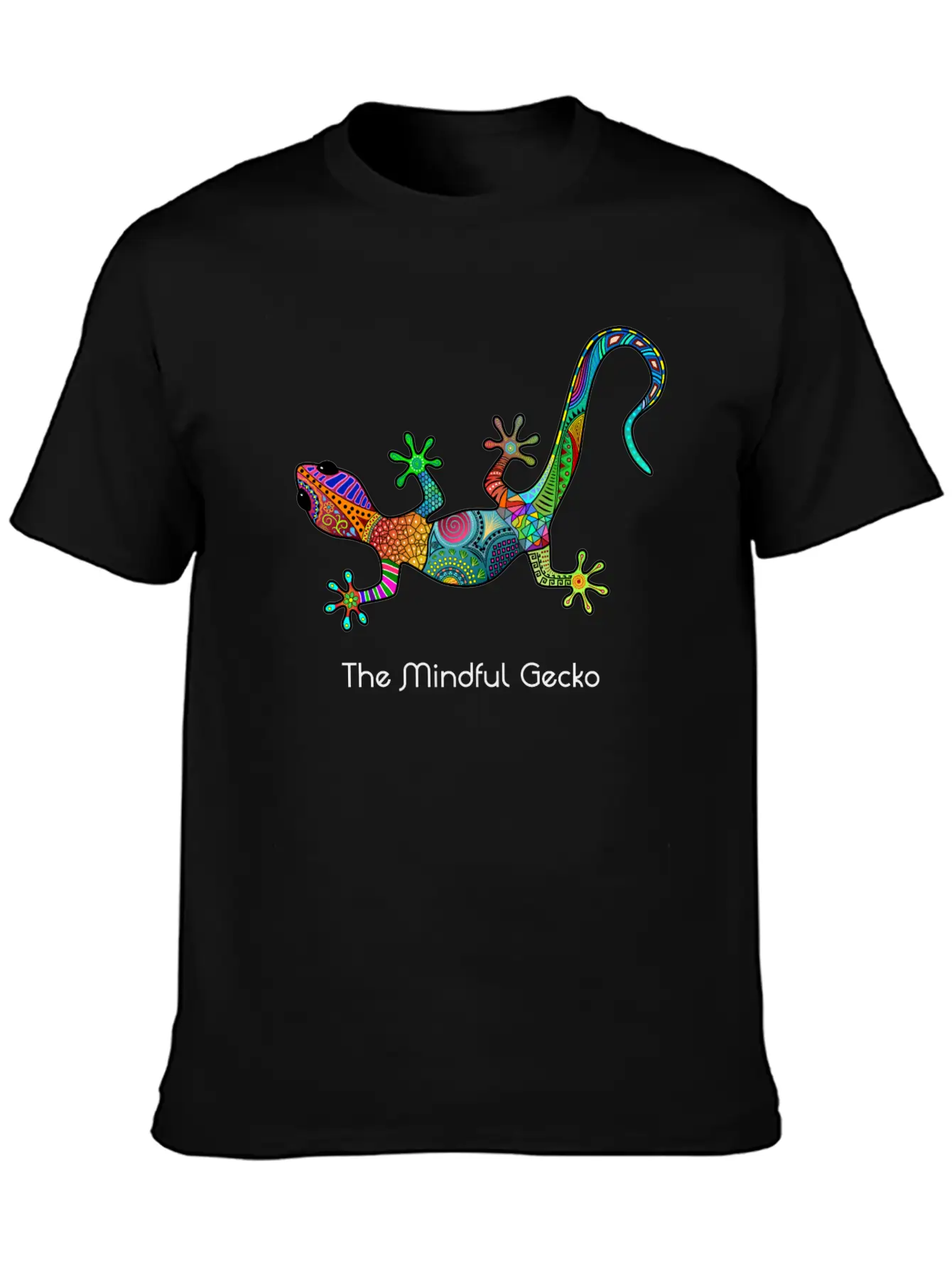 The Mindful Gecko - Light Text Unisex Short Sleeve Soft Cotton T-Shirt – Casual Everyday Wear