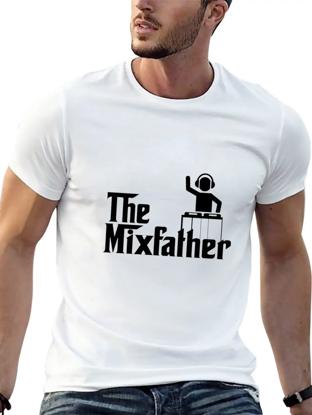 The Mixfather Funny Gift For Disk Jockey DJ Unisex Casual T-Shirt – Clean Design For Daily Comfort