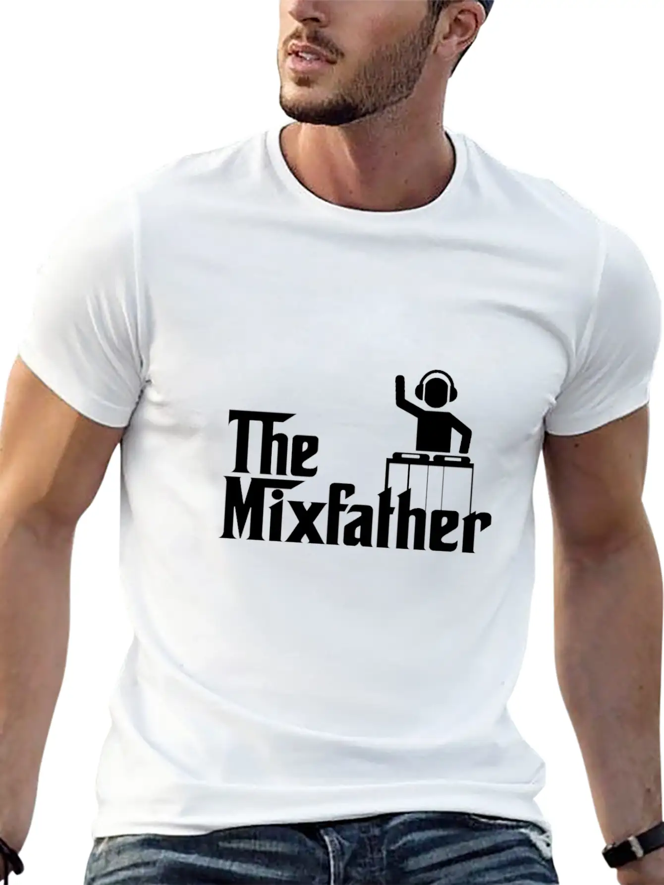 The Mixfather Funny Gift For Disk Jockey DJ Unisex Casual T-Shirt – Clean Design For Daily Comfort