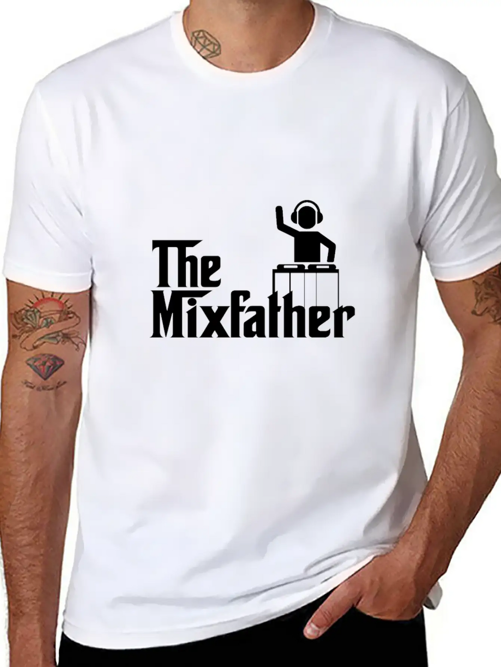 The Mixfather Funny Gift For Disk Jockey DJ Unisex Casual T-Shirt – Clean Design For Daily Comfort