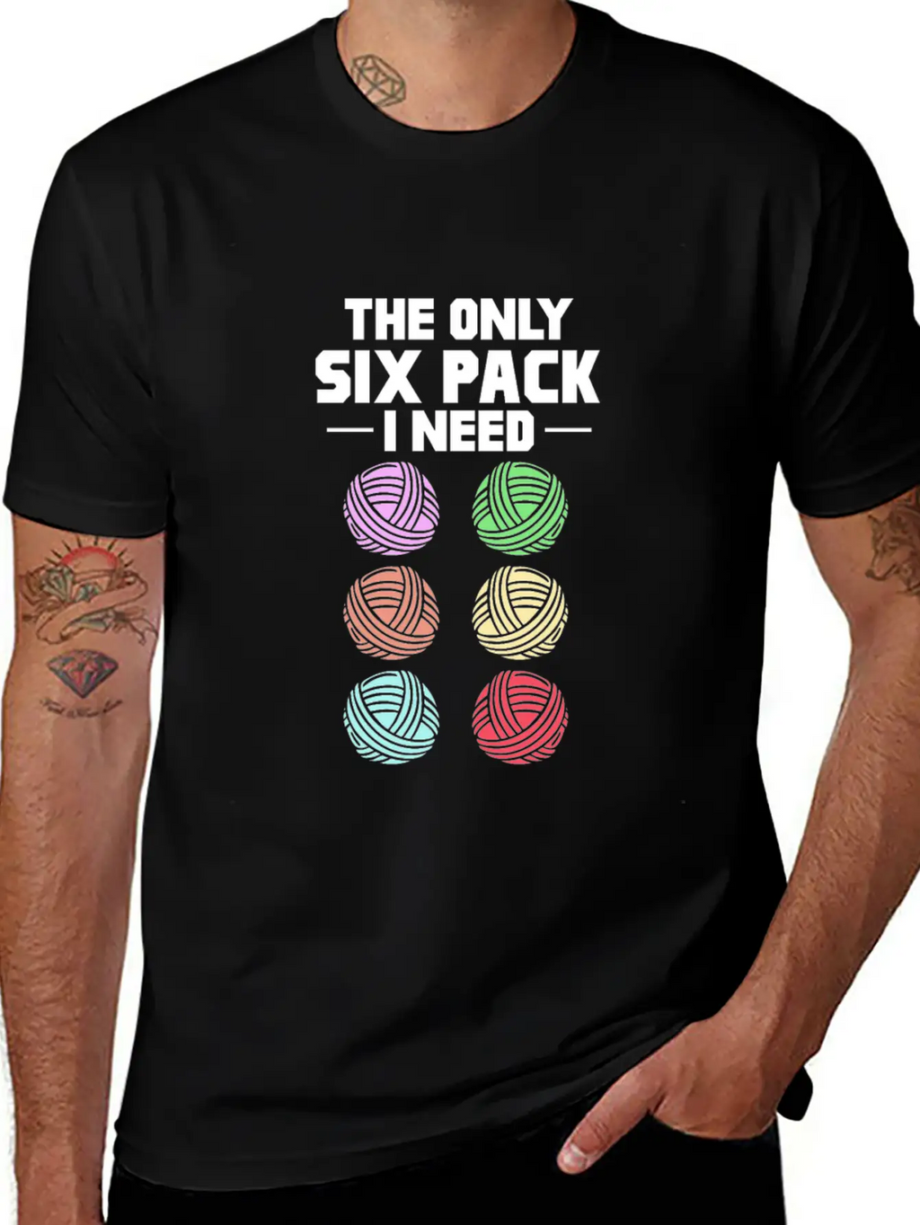 The Only Six Pack I Need, Yarn Casual Graphic T-Shirt – Simple And Comfortable Daily Wear