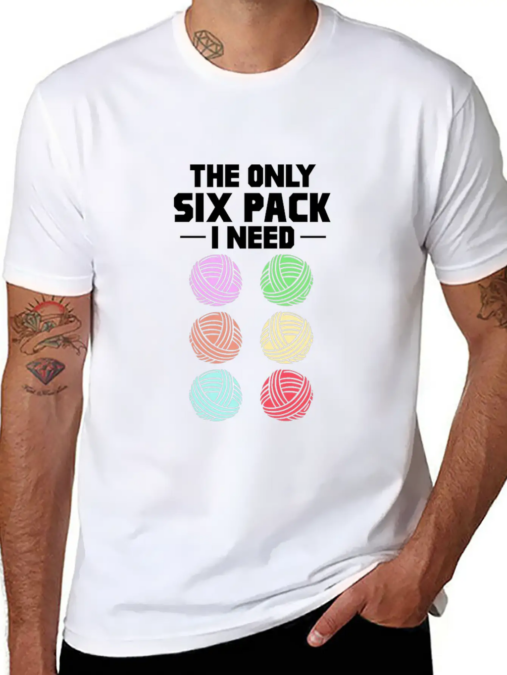 The Only Six Pack I Need, Yarn Casual Graphic T-Shirt – Simple And Comfortable Daily Wear