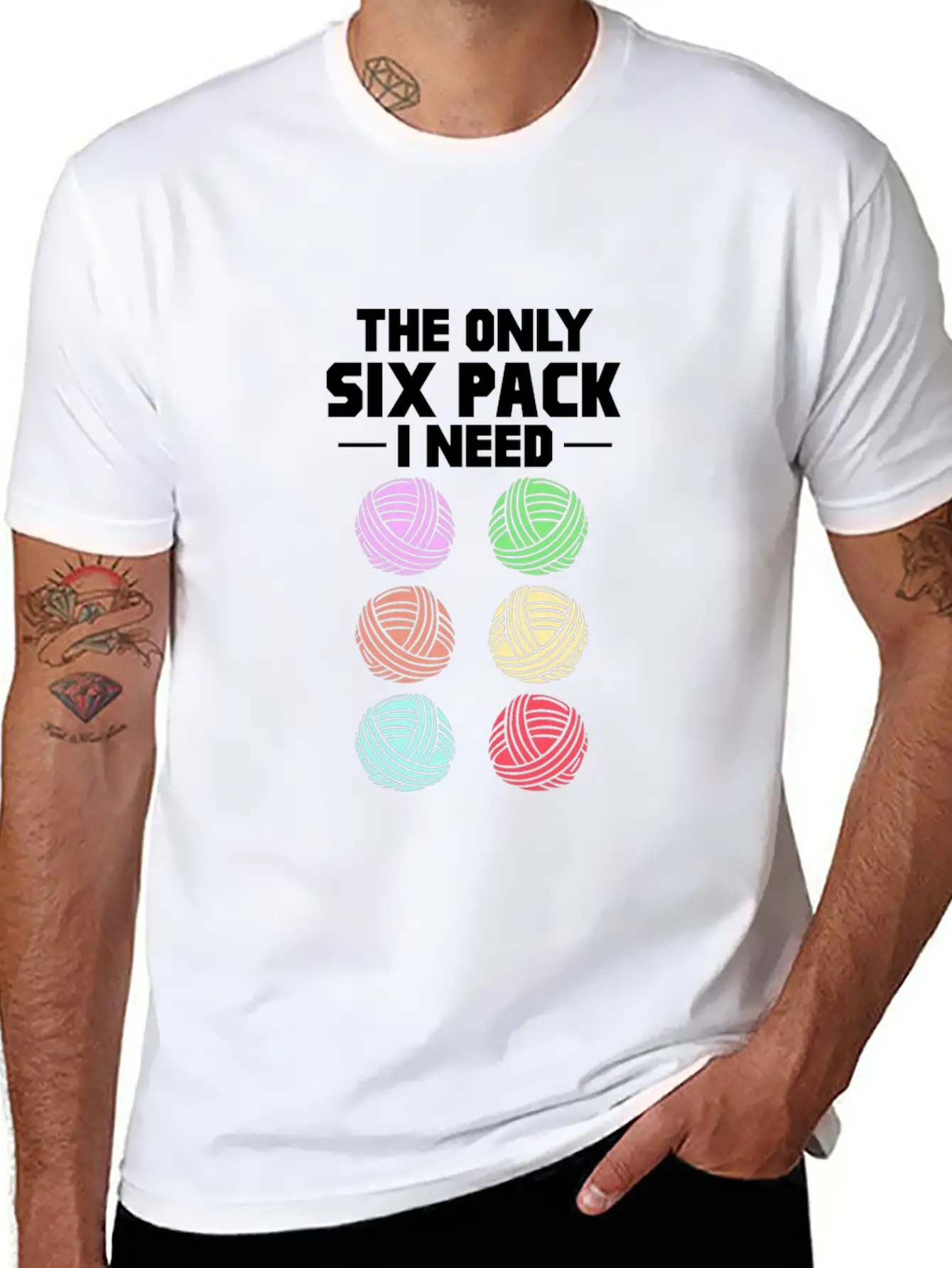 The Only Six Pack I Need, Yarn Casual Graphic T-Shirt – Simple And Comfortable Daily Wear