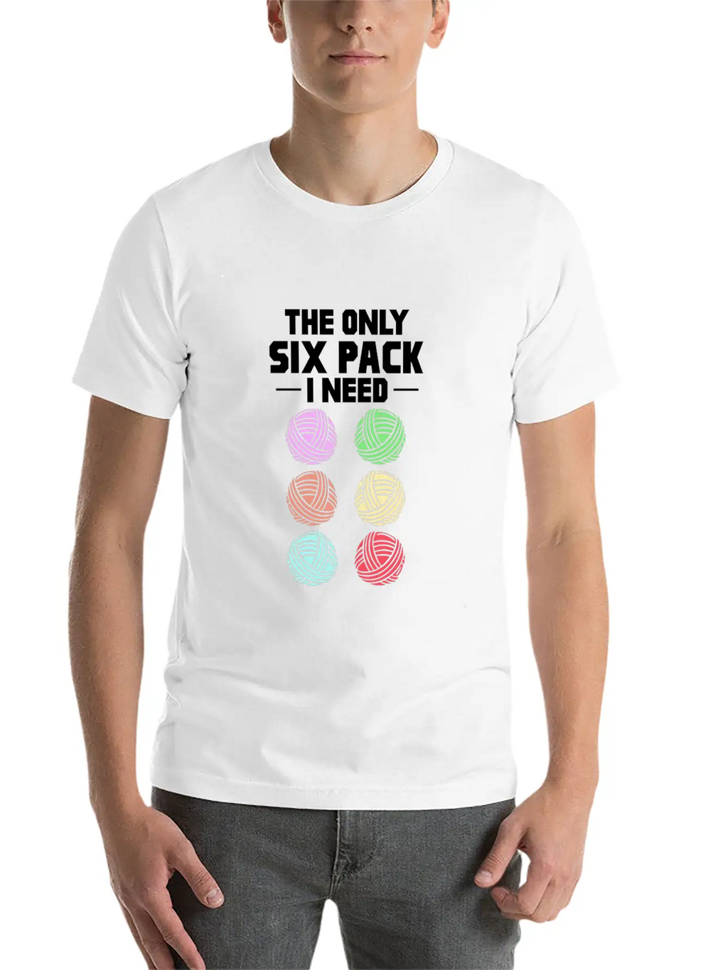 The Only Six Pack I Need, Yarn Casual Graphic T-Shirt – Simple And Comfortable Daily Wear