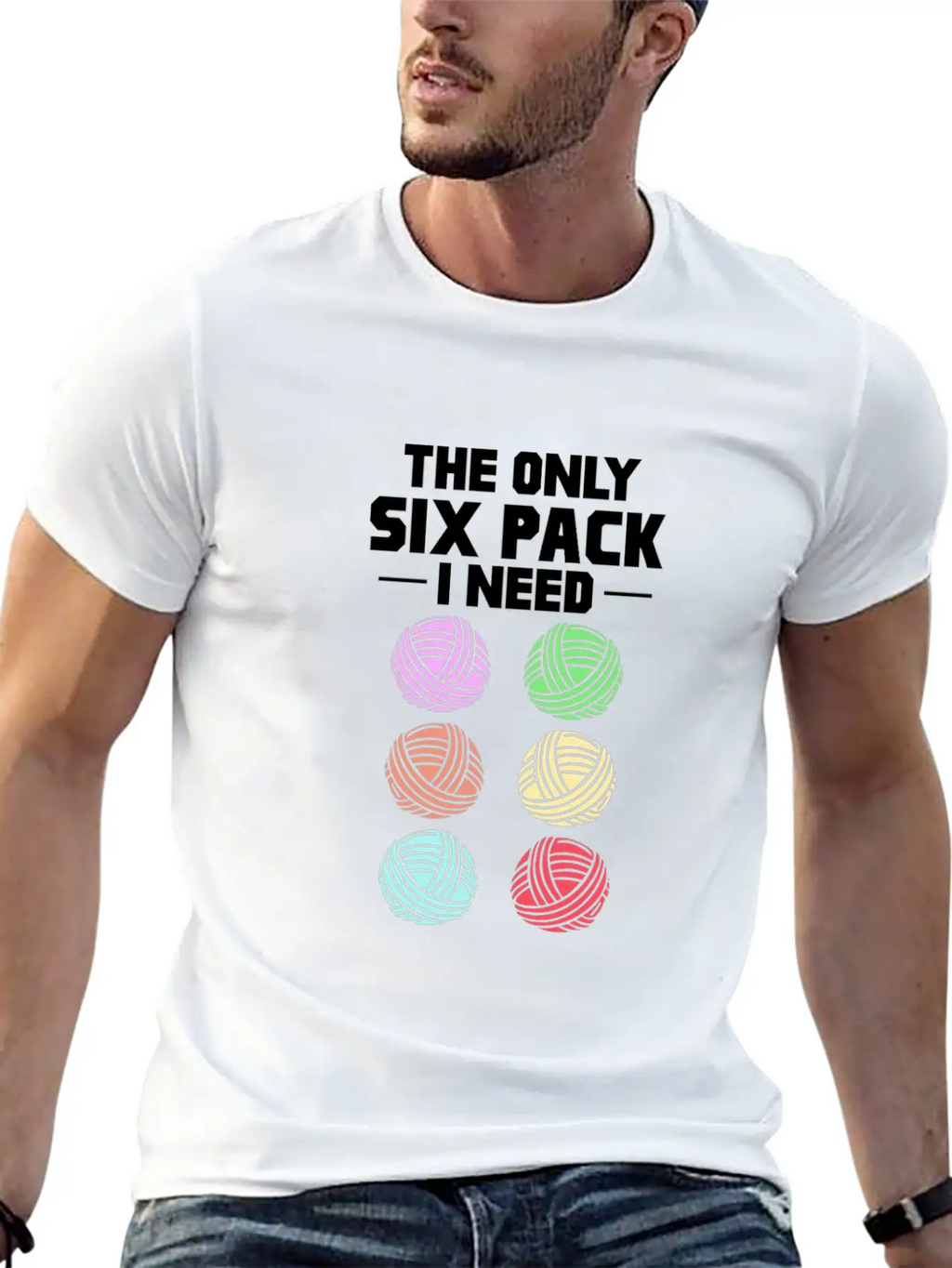 The Only Six Pack I Need, Yarn Casual Graphic T-Shirt – Simple And Comfortable Daily Wear