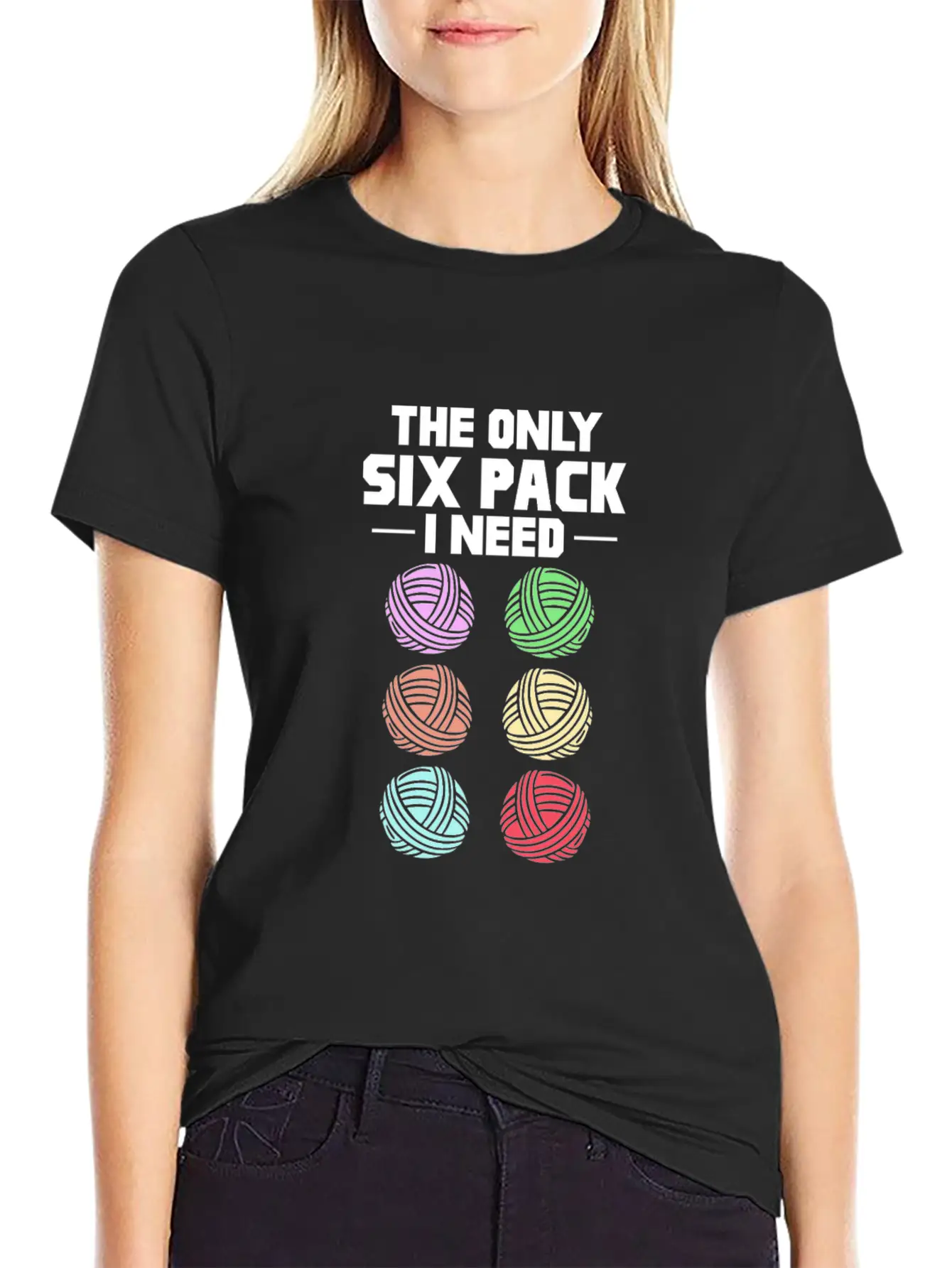 The Only Six Pack I Need, Yarn Casual Graphic T-Shirt – Simple And Comfortable Daily Wear