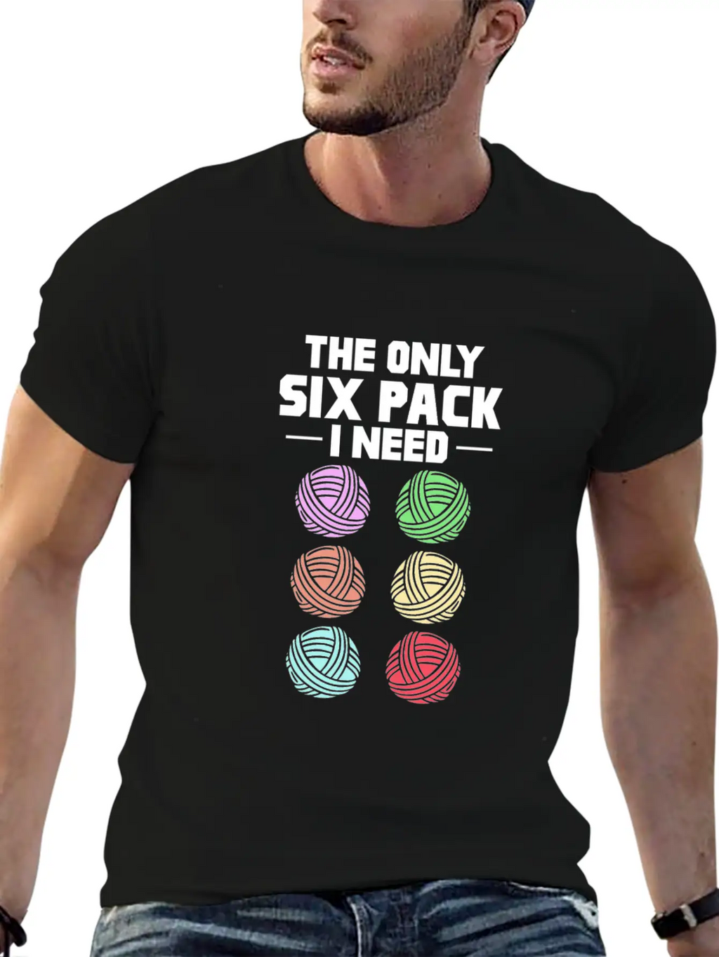 The Only Six Pack I Need, Yarn Casual Graphic T-Shirt – Simple And Comfortable Daily Wear