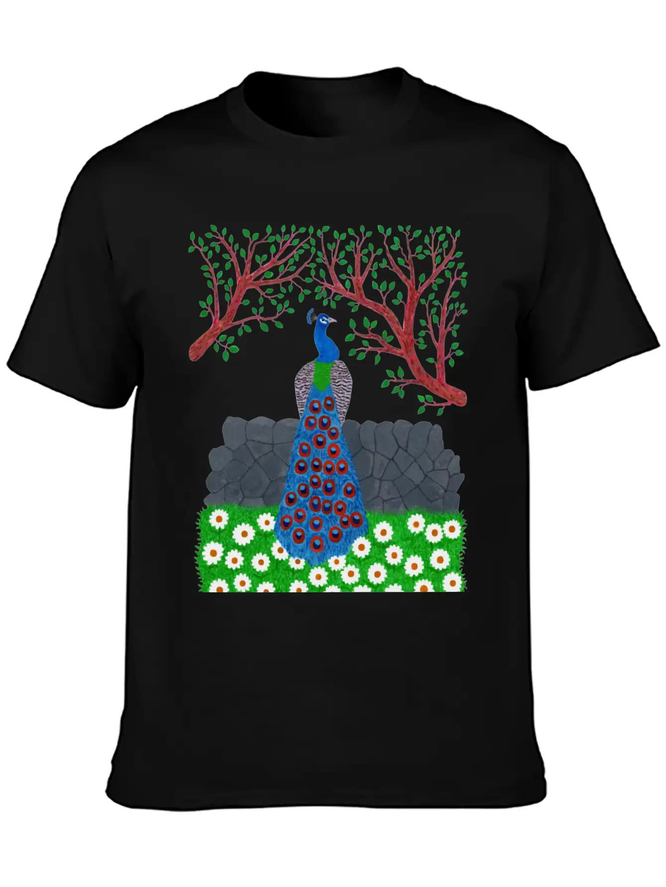 The Peacock Charm (v2) Breathable Soft Cotton T-Shirt – Timeless Casual Look