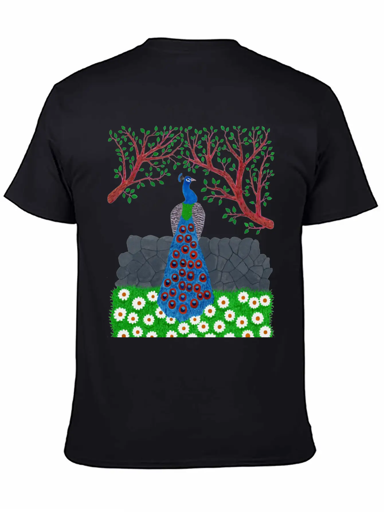 The Peacock Charm (v2) Breathable Soft Cotton T-Shirt – Timeless Casual Look