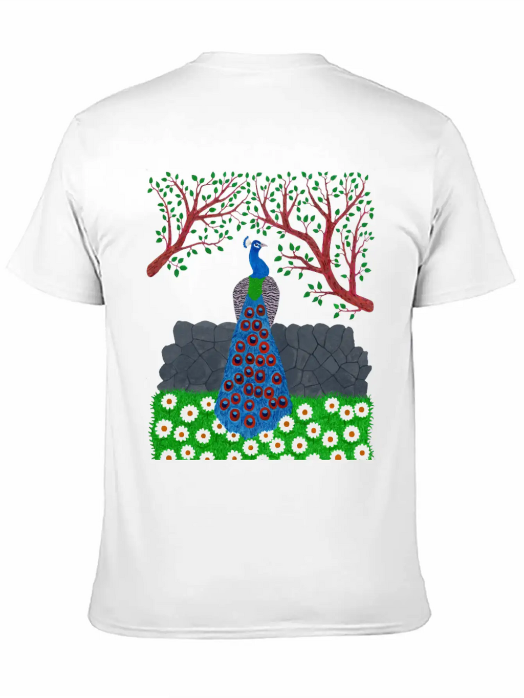The Peacock Charm (v2) Breathable Soft Cotton T-Shirt – Timeless Casual Look