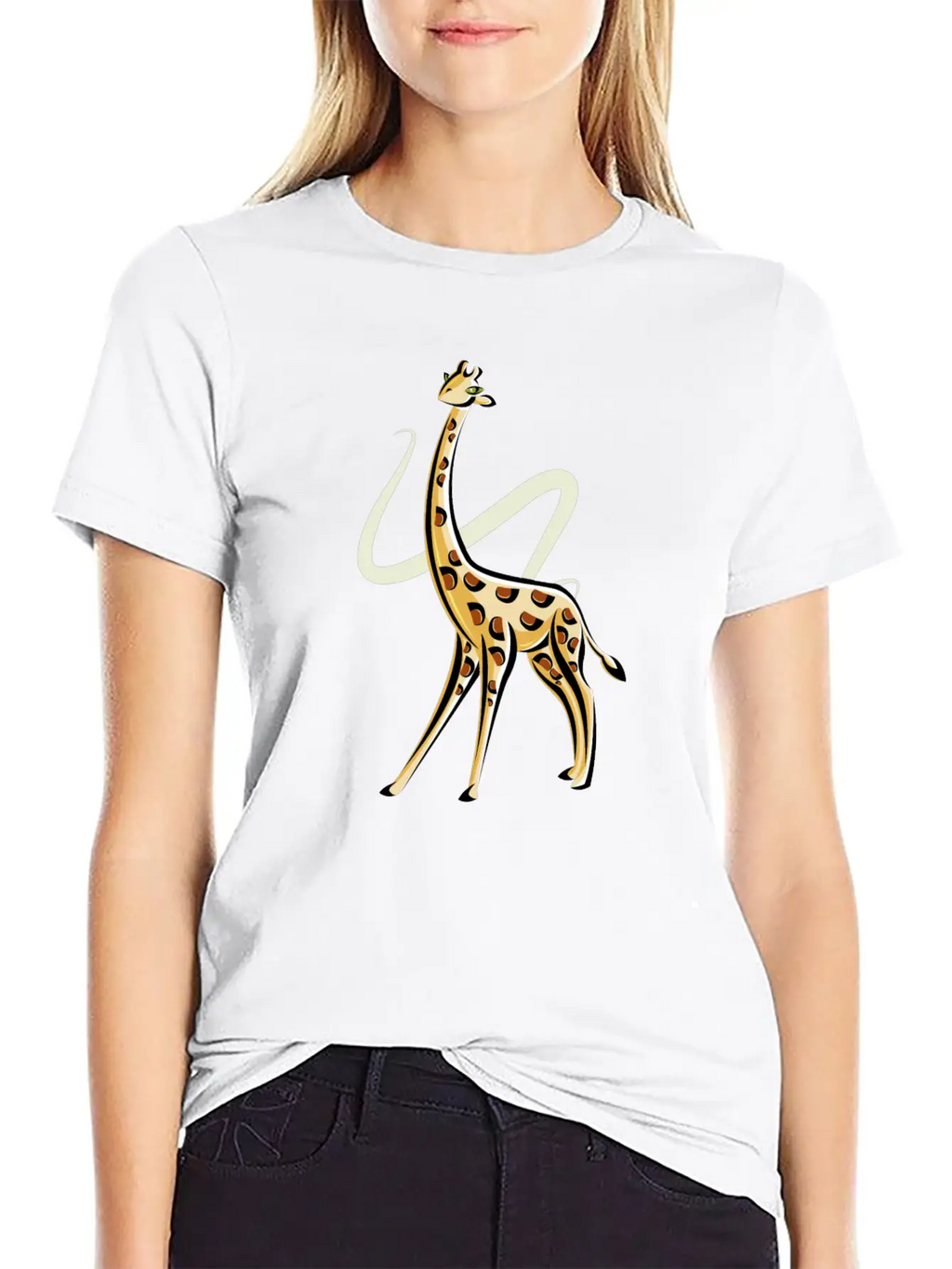 The Posing Giraffe Classic Fit Graphic Tee For Daily Comfort – Unisex Cotton Shirt