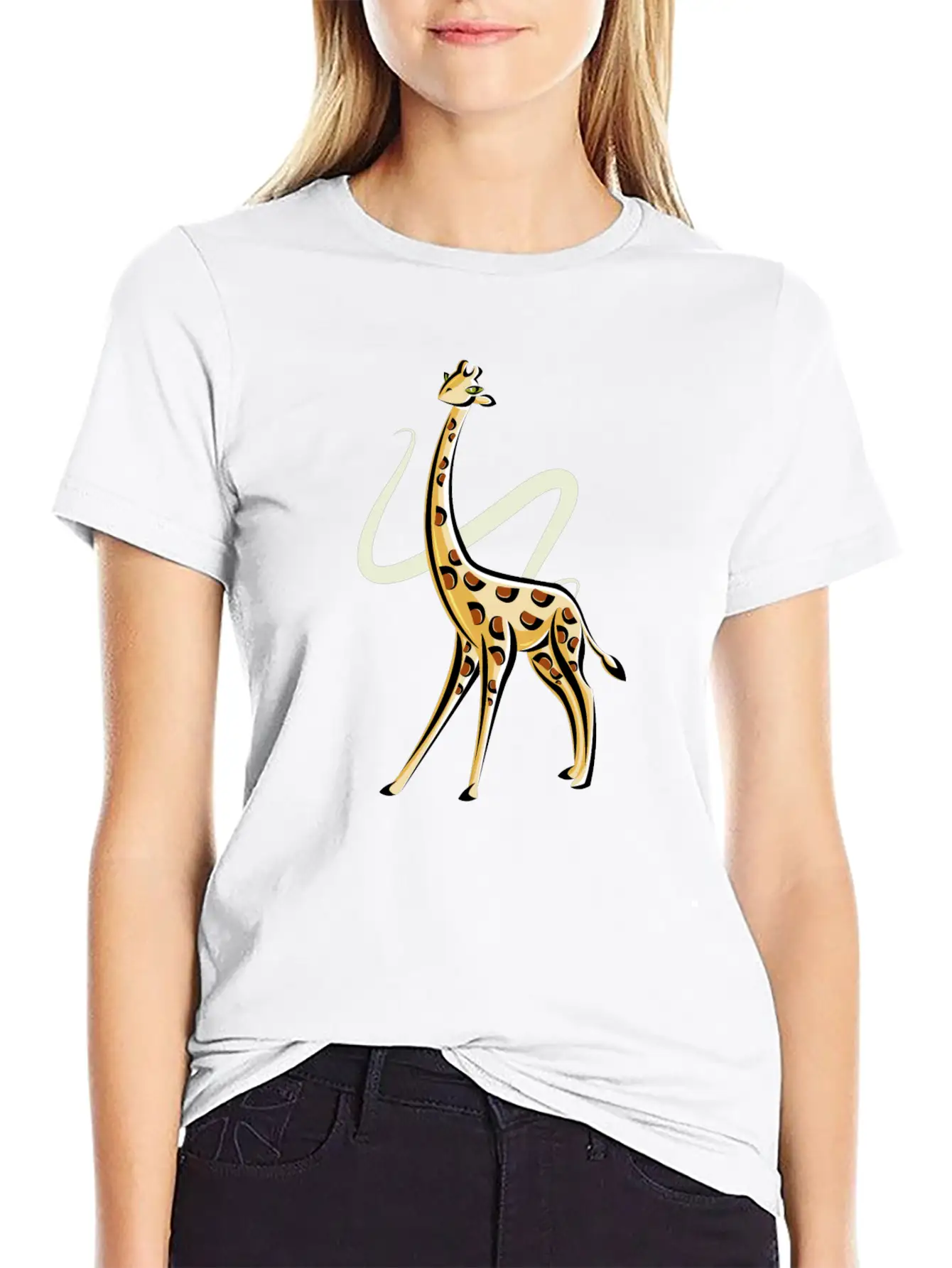 The Posing Giraffe Classic Fit Graphic Tee For Daily Comfort – Unisex Cotton Shirt