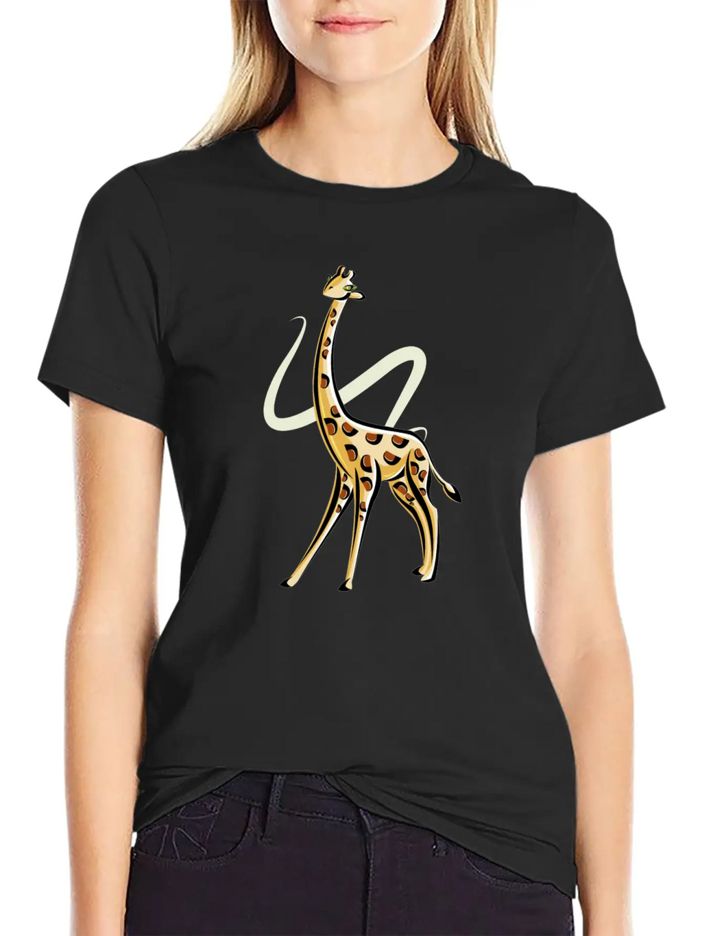 The Posing Giraffe Classic Fit Graphic Tee For Daily Comfort – Unisex Cotton Shirt
