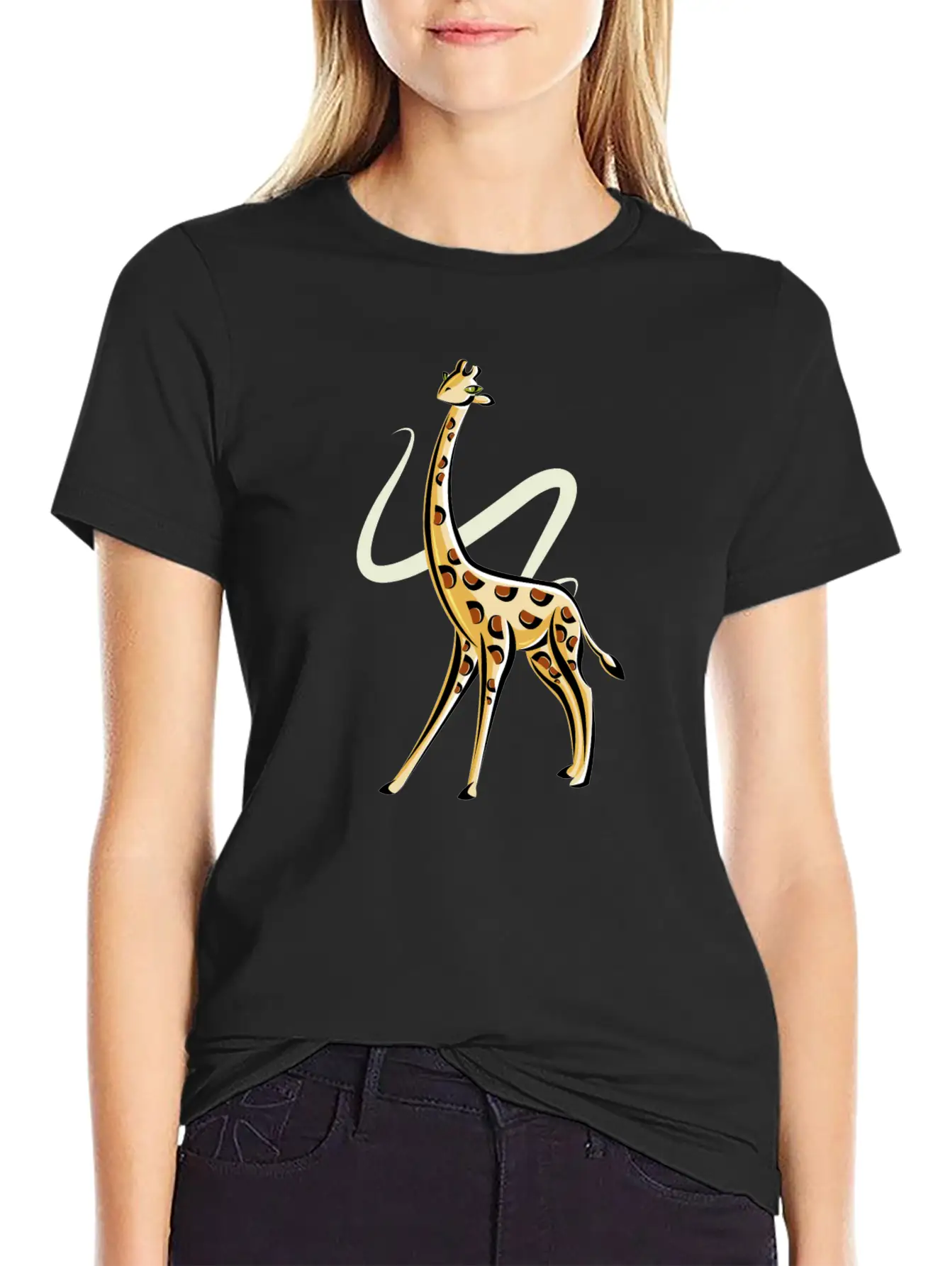 The Posing Giraffe Classic Fit Graphic Tee For Daily Comfort – Unisex Cotton Shirt