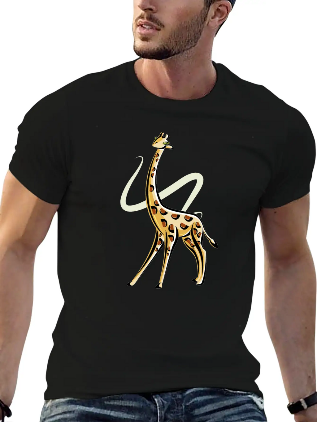 The Posing Giraffe Classic Fit Graphic Tee For Daily Comfort – Unisex Cotton Shirt