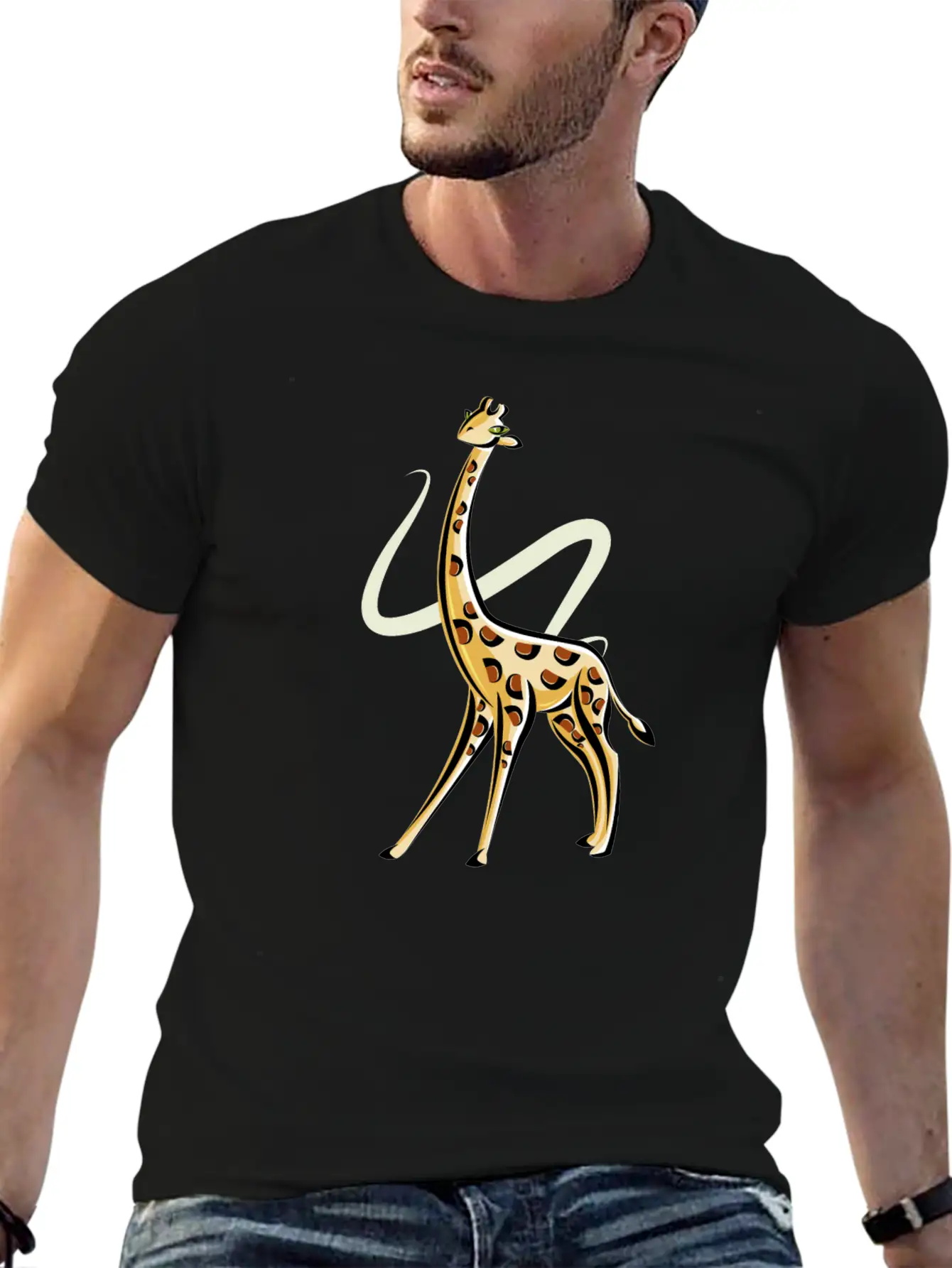 The Posing Giraffe Classic Fit Graphic Tee For Daily Comfort – Unisex Cotton Shirt