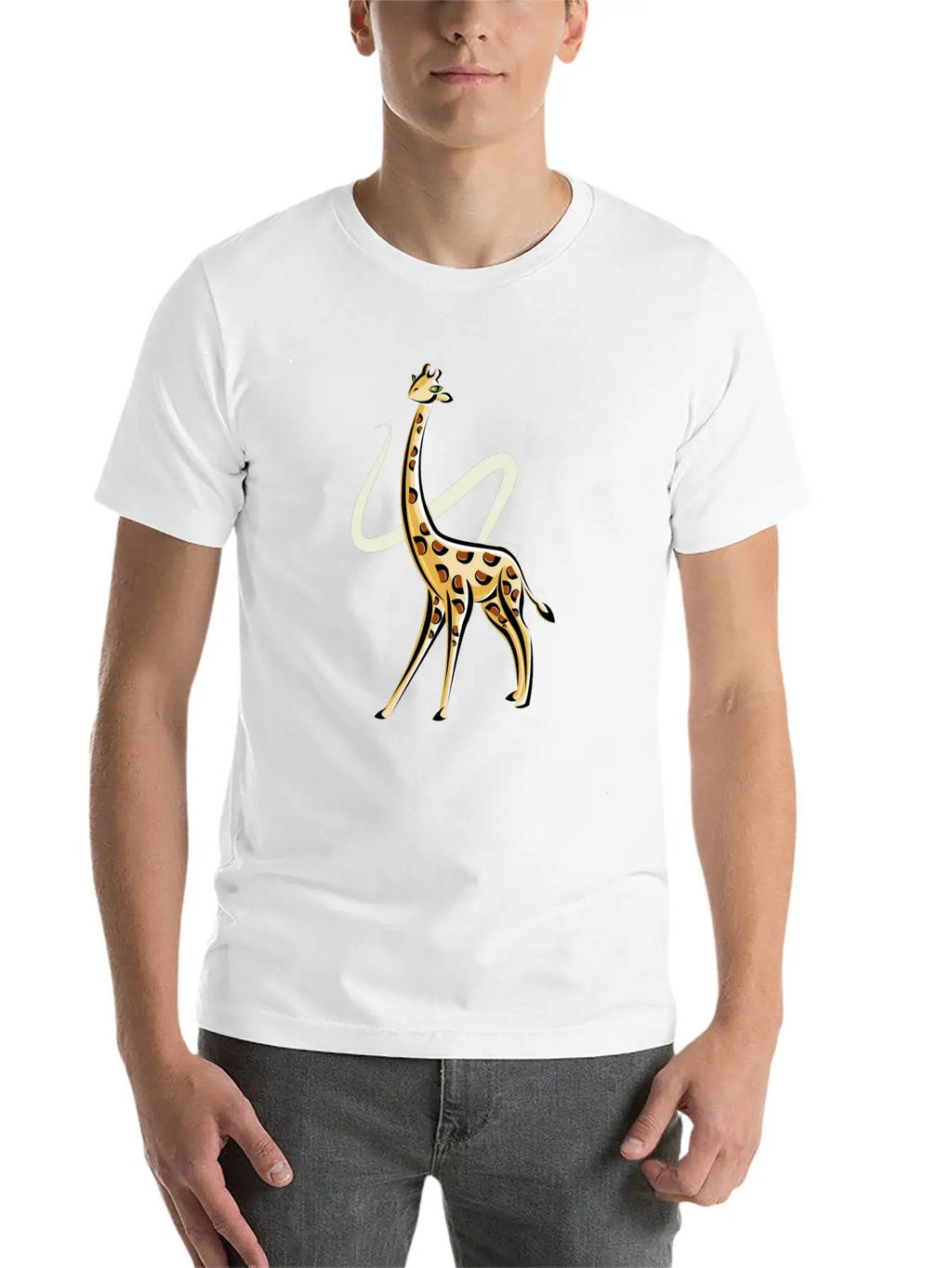 The Posing Giraffe Classic Fit Graphic Tee For Daily Comfort – Unisex Cotton Shirt