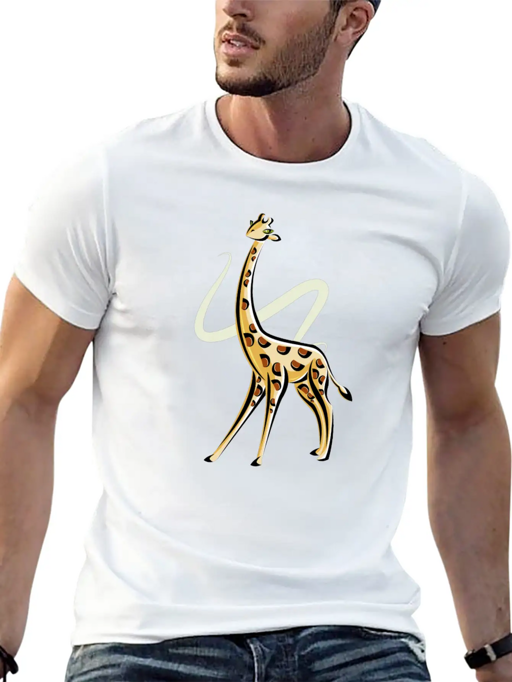 The Posing Giraffe Classic Fit Graphic Tee For Daily Comfort – Unisex Cotton Shirt