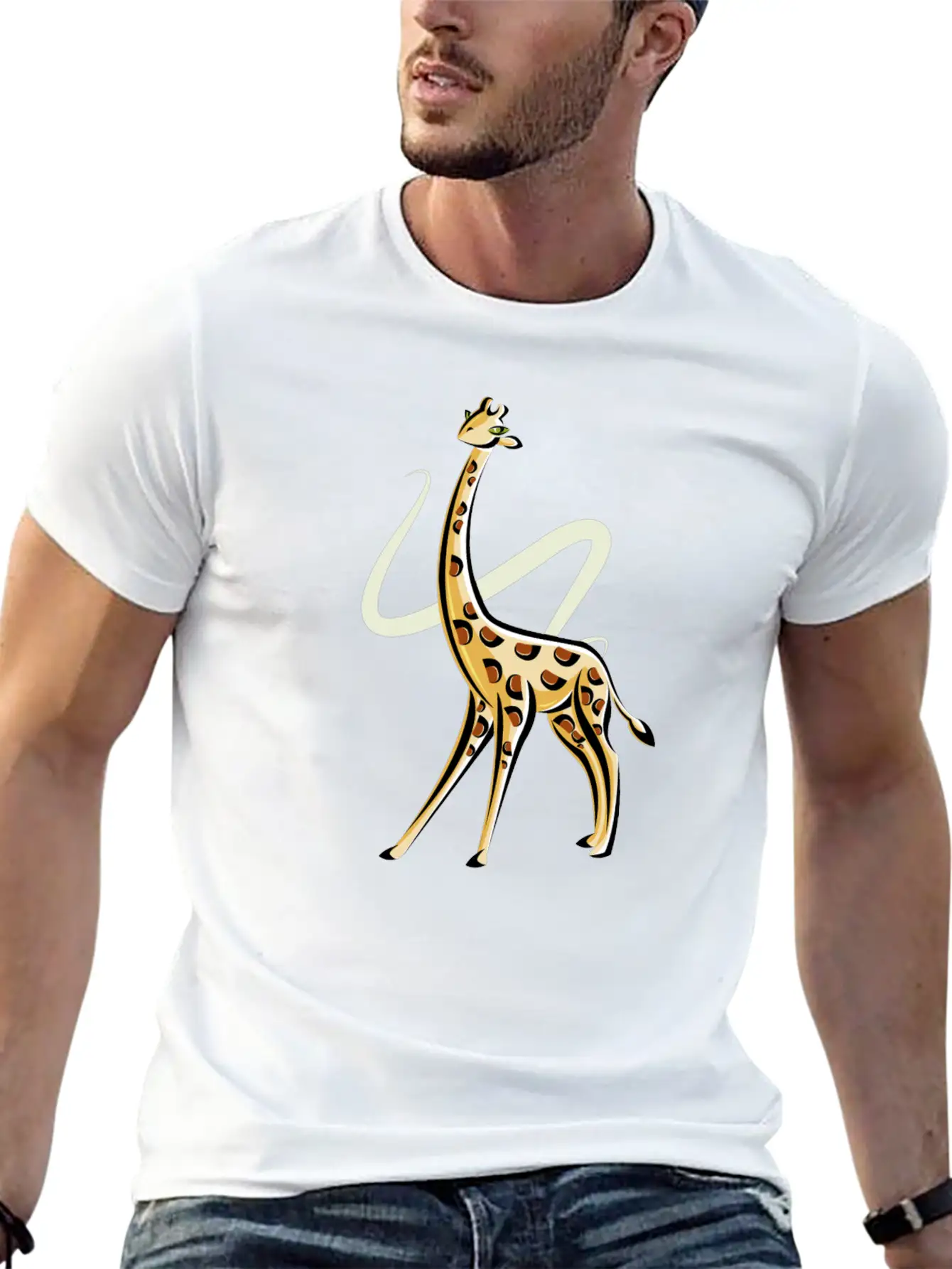 The Posing Giraffe Classic Fit Graphic Tee For Daily Comfort – Unisex Cotton Shirt