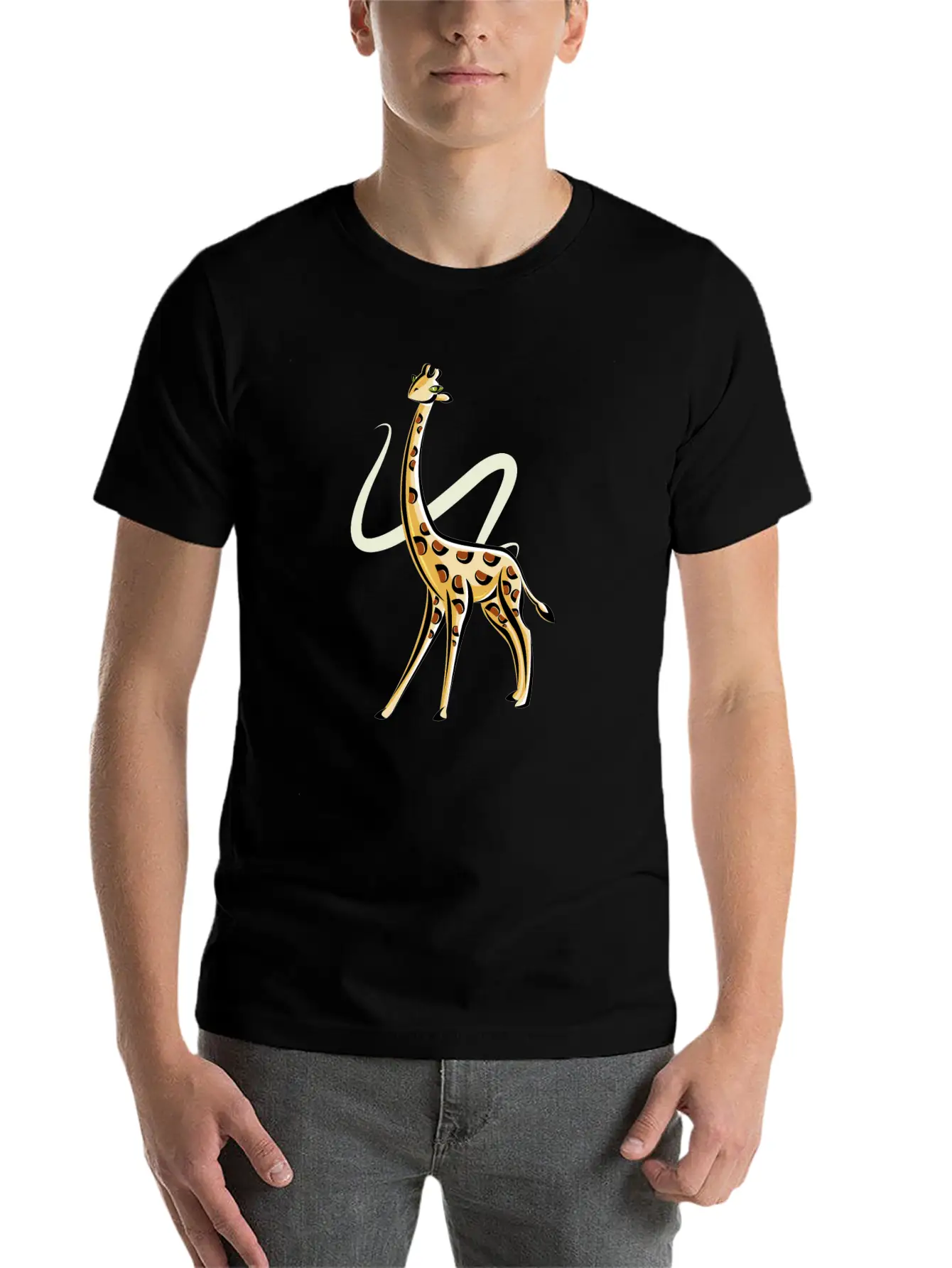 The Posing Giraffe Classic Fit Graphic Tee For Daily Comfort – Unisex Cotton Shirt