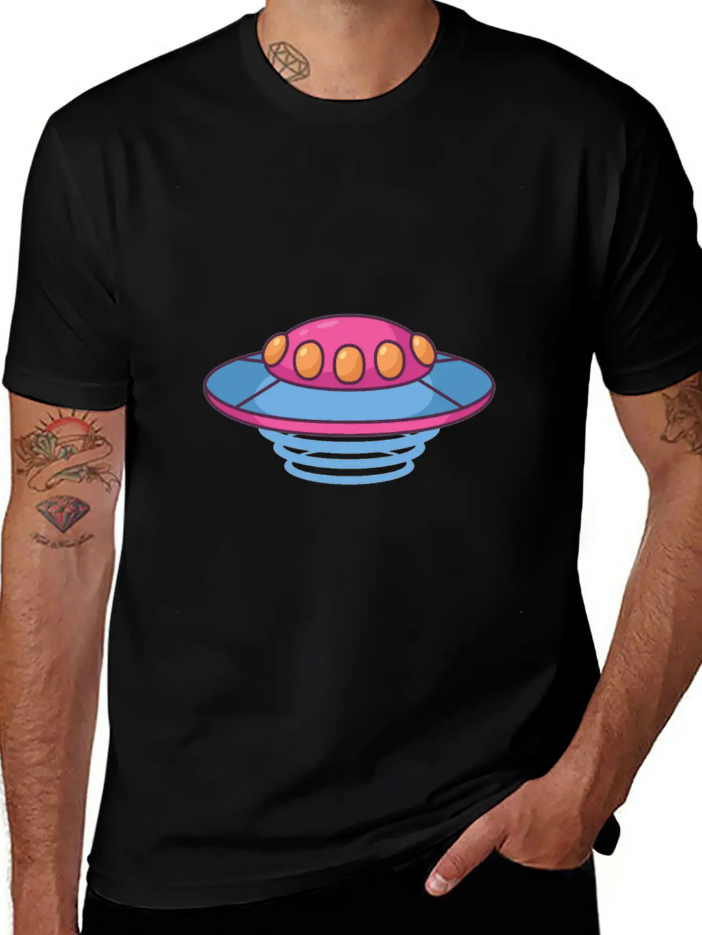 The Purple Flying Saucer Stylish Everyday T-Shirt – Unisex Basic Cotton Tee