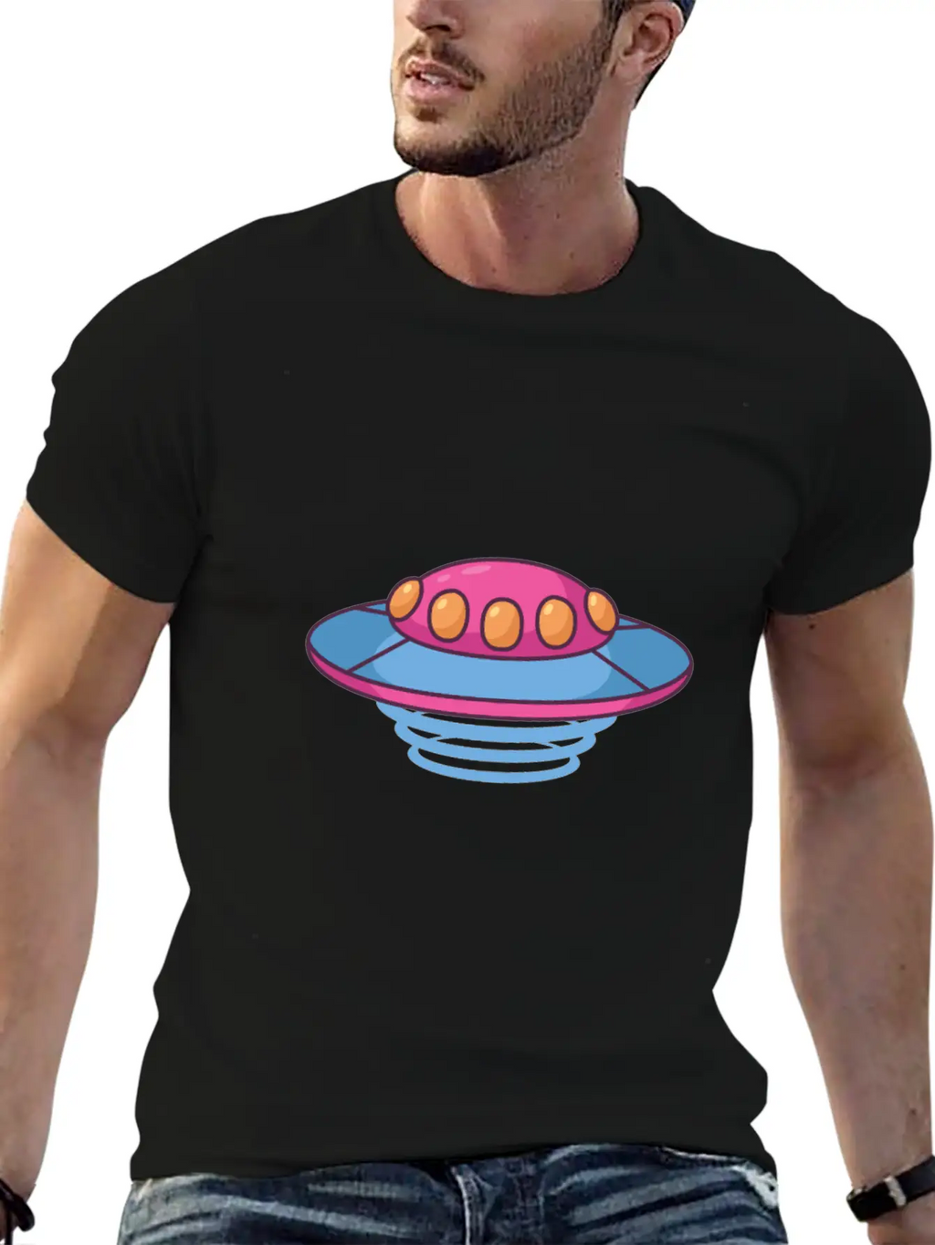 The Purple Flying Saucer Stylish Everyday T-Shirt – Unisex Basic Cotton Tee