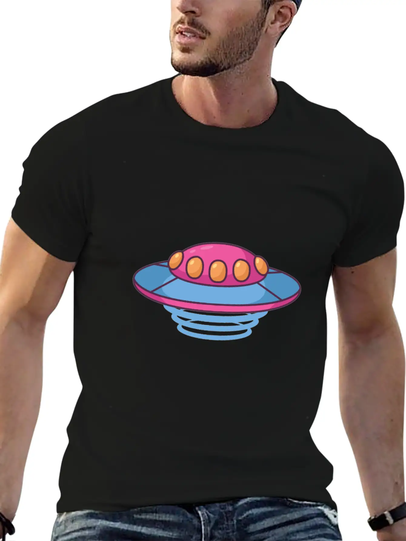 The Purple Flying Saucer Stylish Everyday T-Shirt – Unisex Basic Cotton Tee