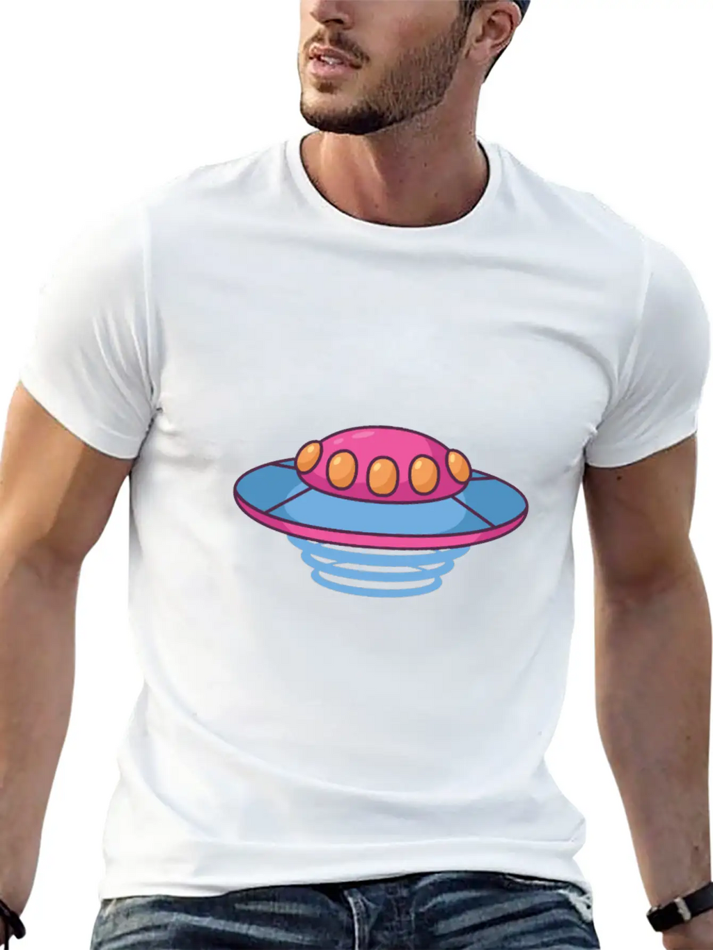 The Purple Flying Saucer Stylish Everyday T-Shirt – Unisex Basic Cotton Tee