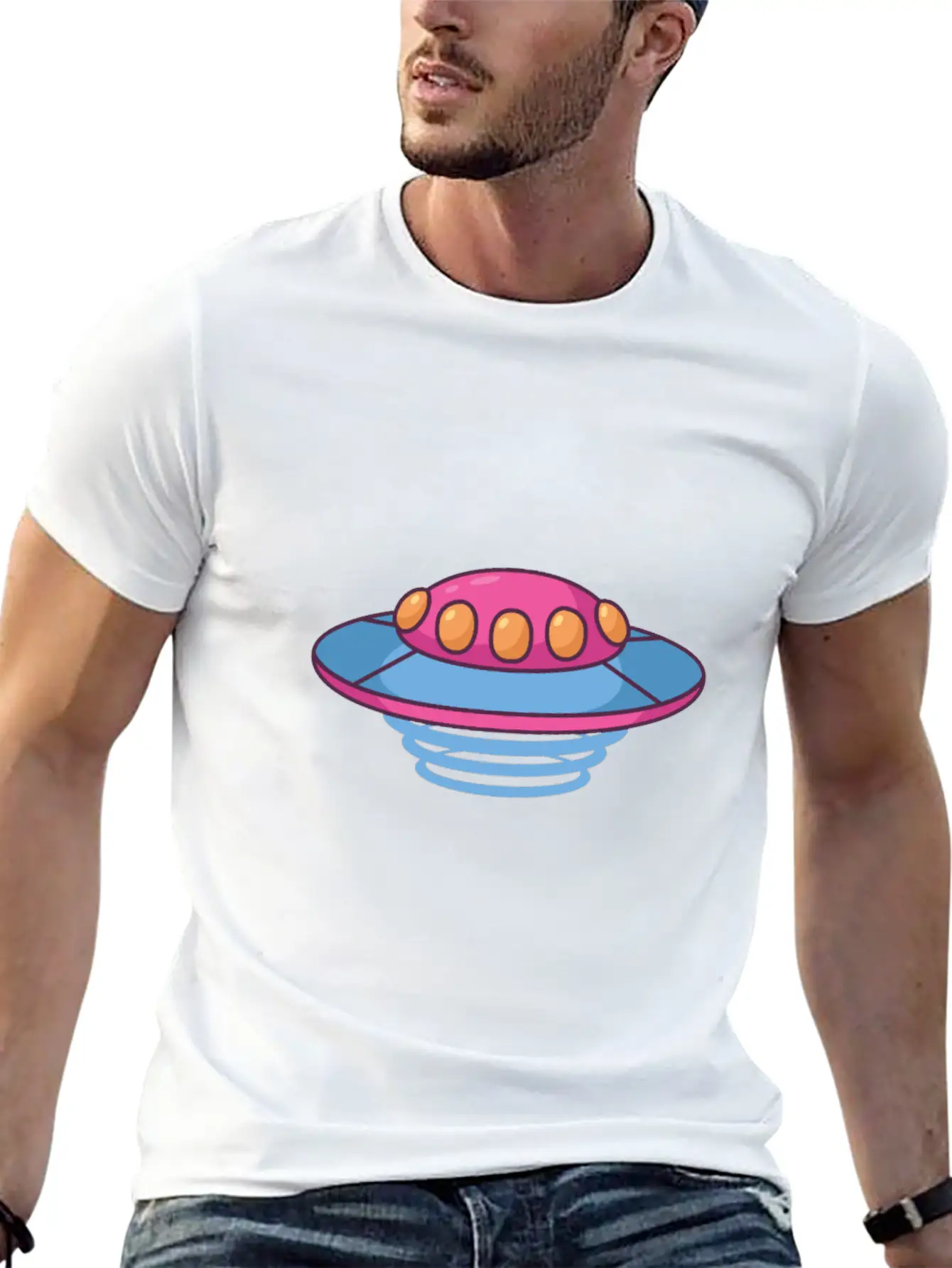 The Purple Flying Saucer Stylish Everyday T-Shirt – Unisex Basic Cotton Tee