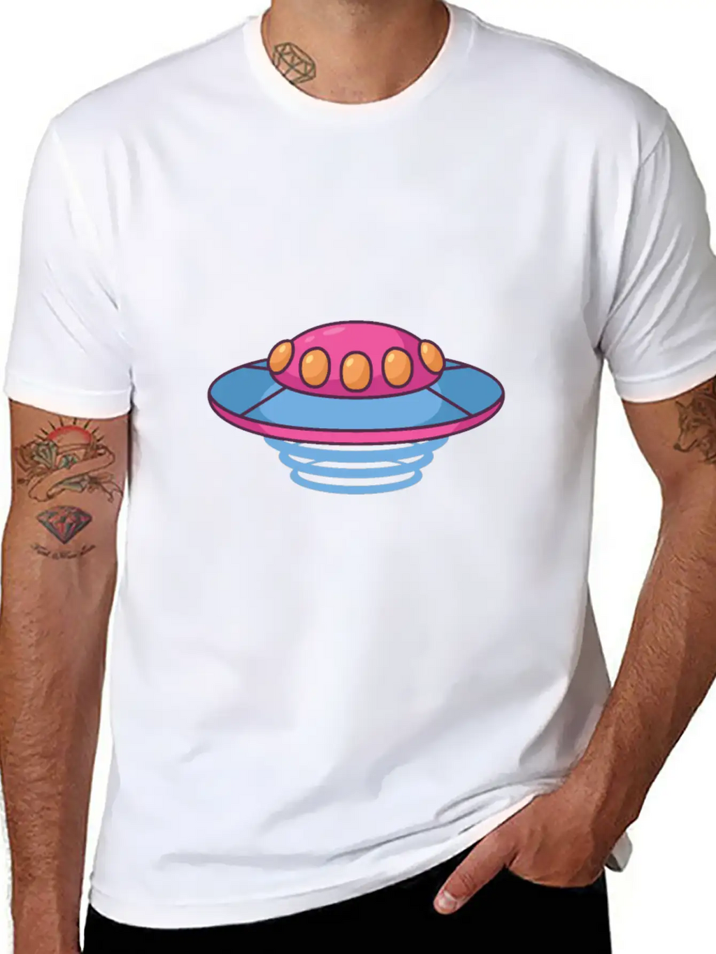 The Purple Flying Saucer Stylish Everyday T-Shirt – Unisex Basic Cotton Tee