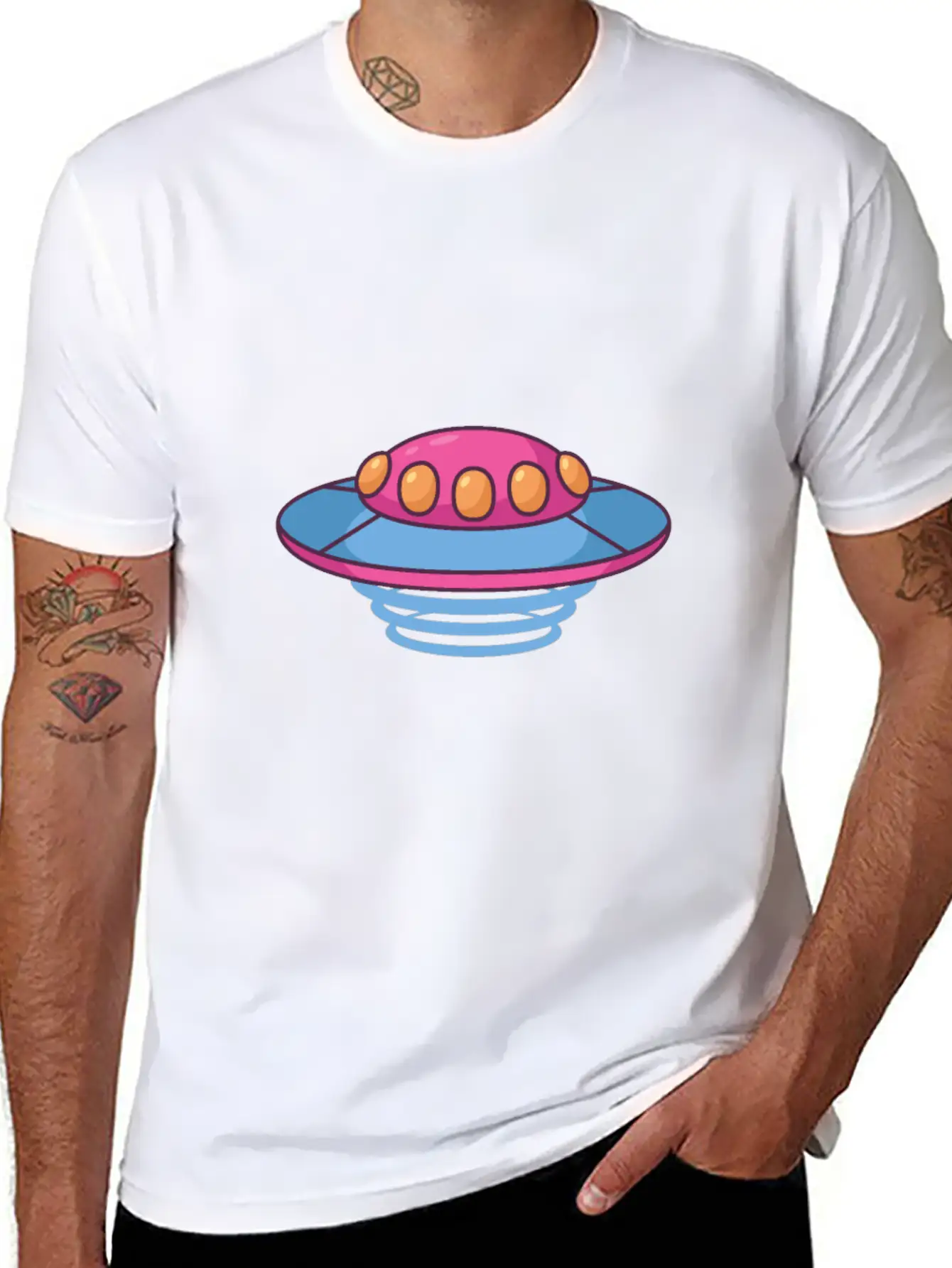The Purple Flying Saucer Stylish Everyday T-Shirt – Unisex Basic Cotton Tee