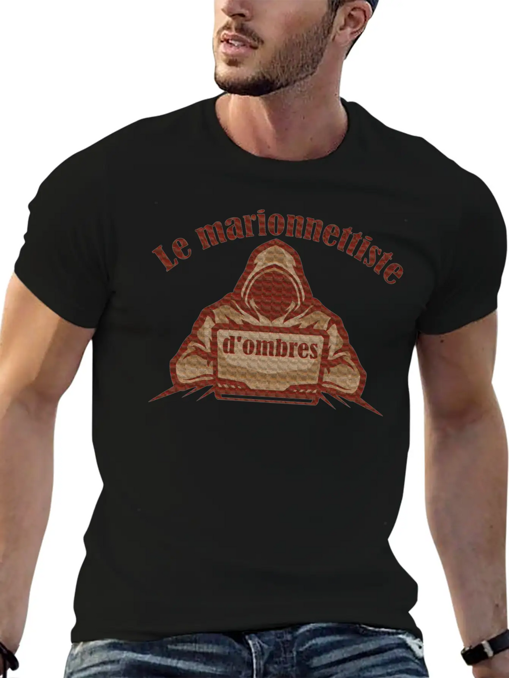 The Shadow Puppeteer | Le Marionnettiste D'ombres Unisex Short Sleeve Soft Cotton T-Shirt – Casual Everyday Wear