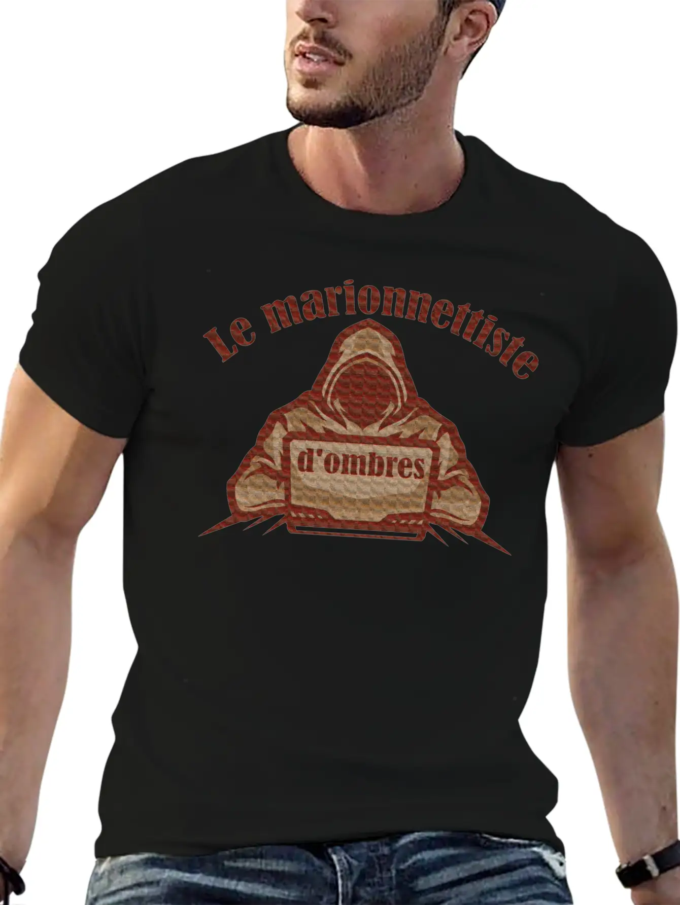 The Shadow Puppeteer | Le Marionnettiste D'ombres Unisex Short Sleeve Soft Cotton T-Shirt – Casual Everyday Wear