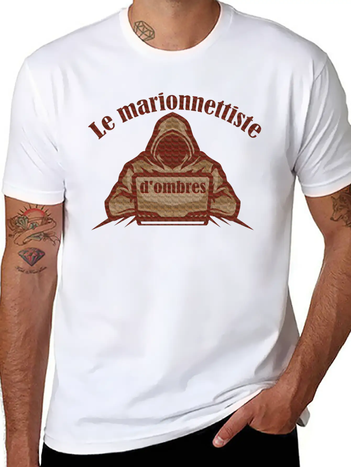 The Shadow Puppeteer | Le Marionnettiste D'ombres Unisex Short Sleeve Soft Cotton T-Shirt – Casual Everyday Wear