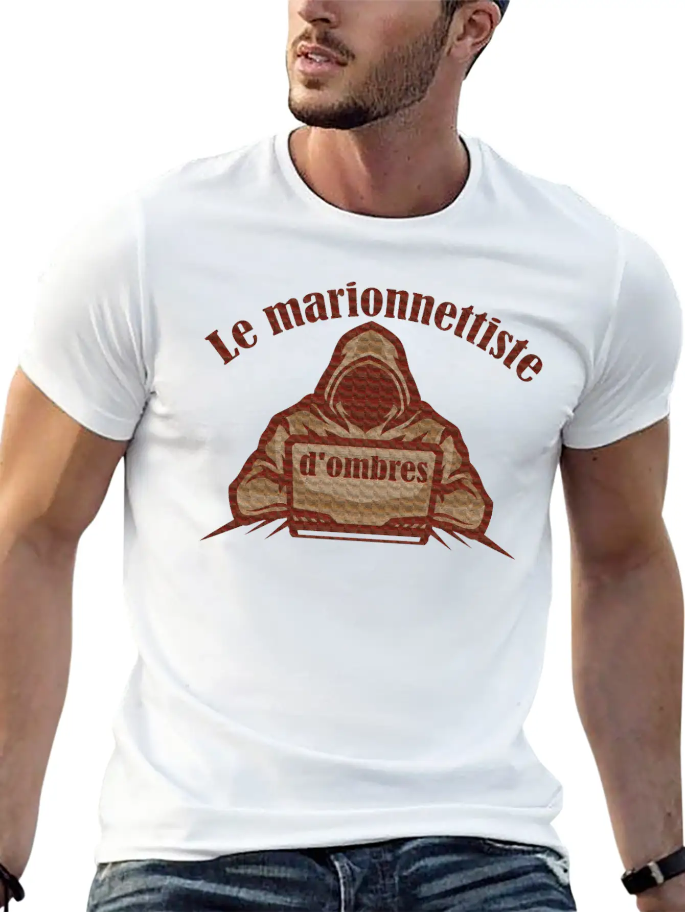The Shadow Puppeteer | Le Marionnettiste D'ombres Unisex Short Sleeve Soft Cotton T-Shirt – Casual Everyday Wear