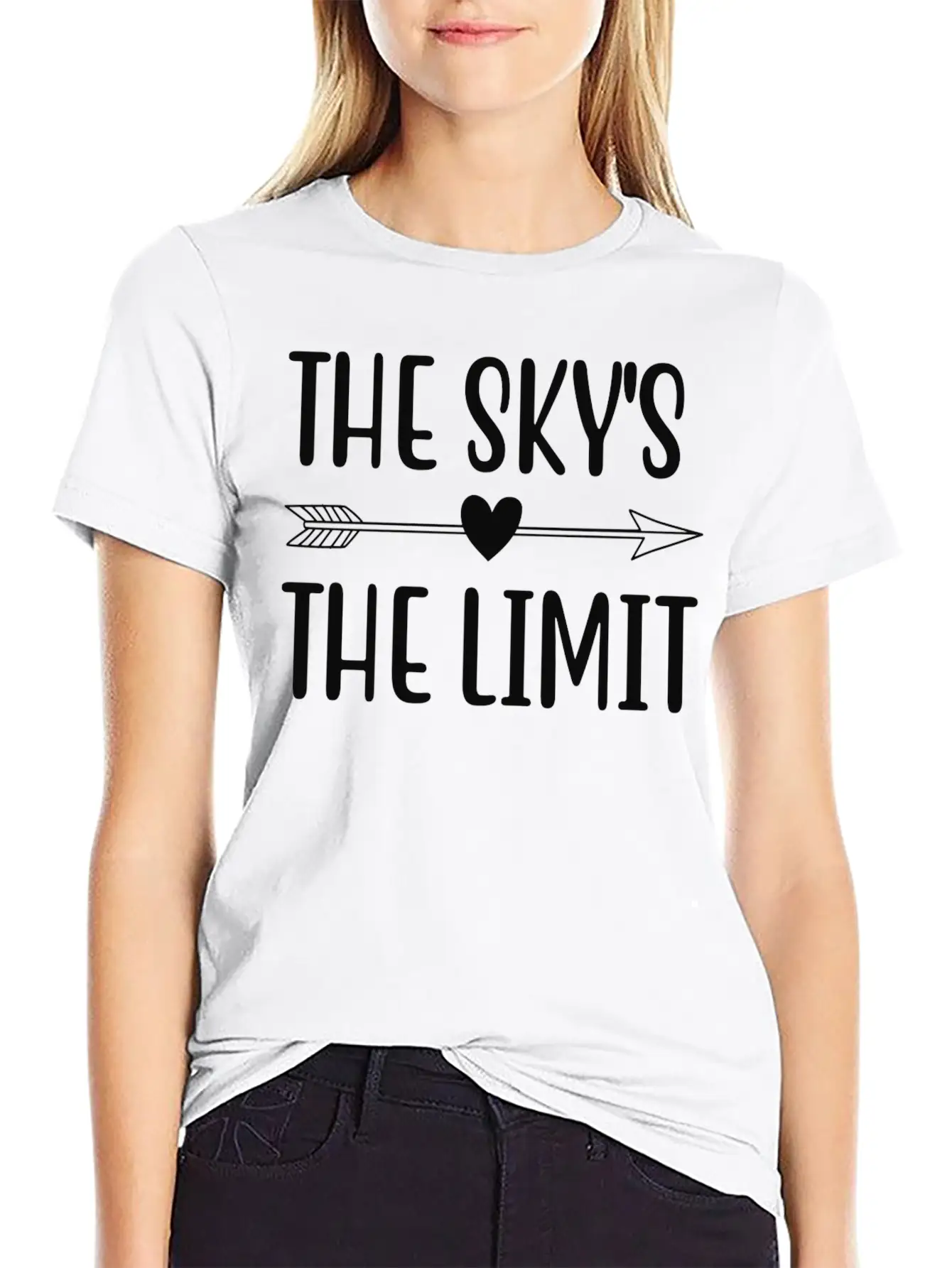 THE SKY S THE LIMIT Unisex Short Sleeve Soft Cotton T-Shirt – Casual Everyday Wear