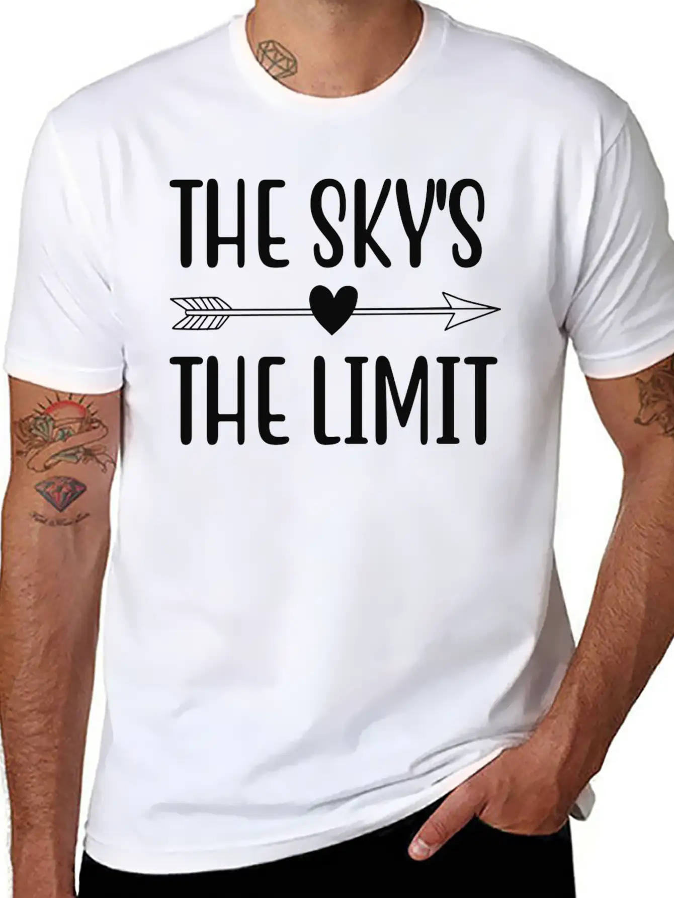 THE SKY S THE LIMIT Unisex Short Sleeve Soft Cotton T-Shirt – Casual Everyday Wear