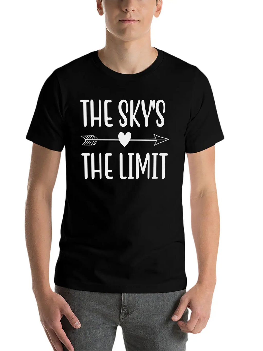 THE SKY S THE LIMIT Unisex Short Sleeve Soft Cotton T-Shirt – Casual Everyday Wear
