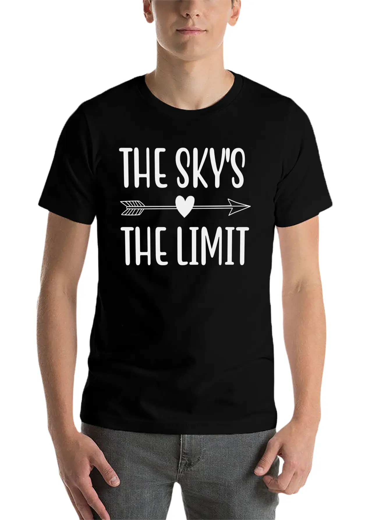 THE SKY S THE LIMIT Unisex Short Sleeve Soft Cotton T-Shirt – Casual Everyday Wear