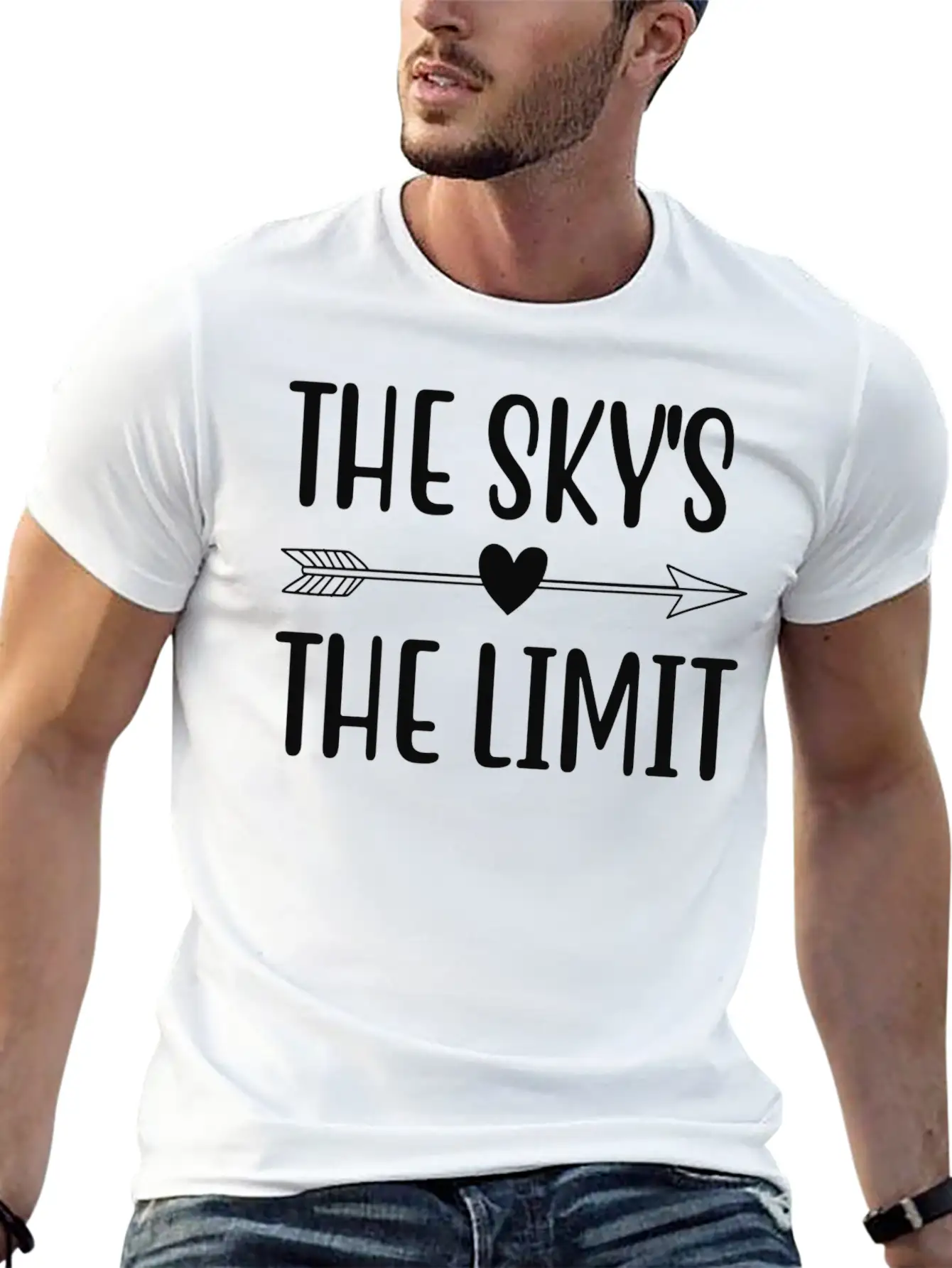 THE SKY S THE LIMIT Unisex Short Sleeve Soft Cotton T-Shirt – Casual Everyday Wear