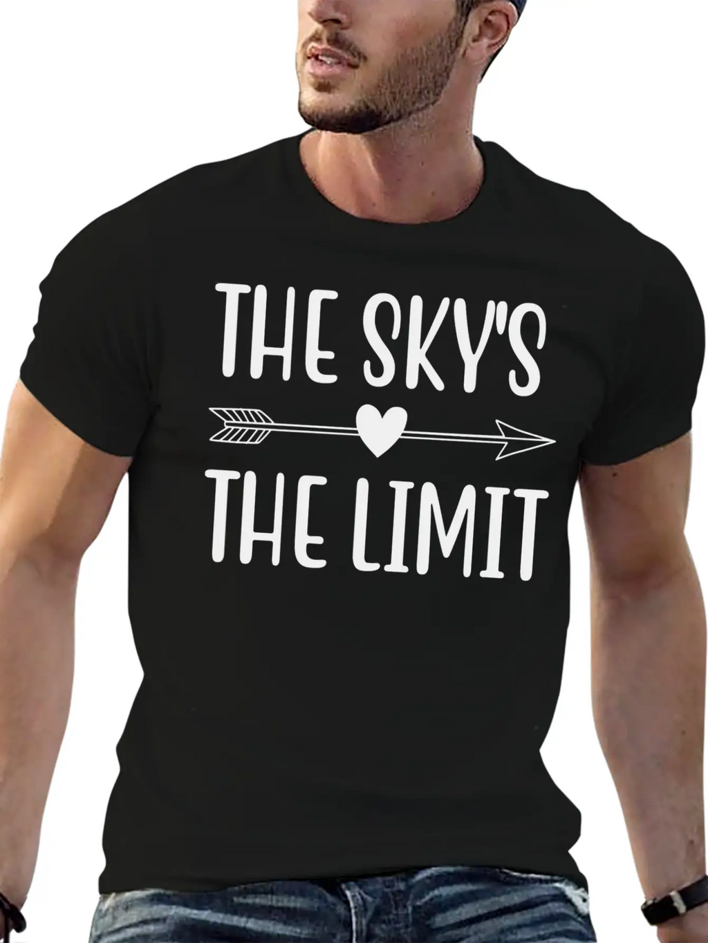 THE SKY S THE LIMIT Unisex Short Sleeve Soft Cotton T-Shirt – Casual Everyday Wear