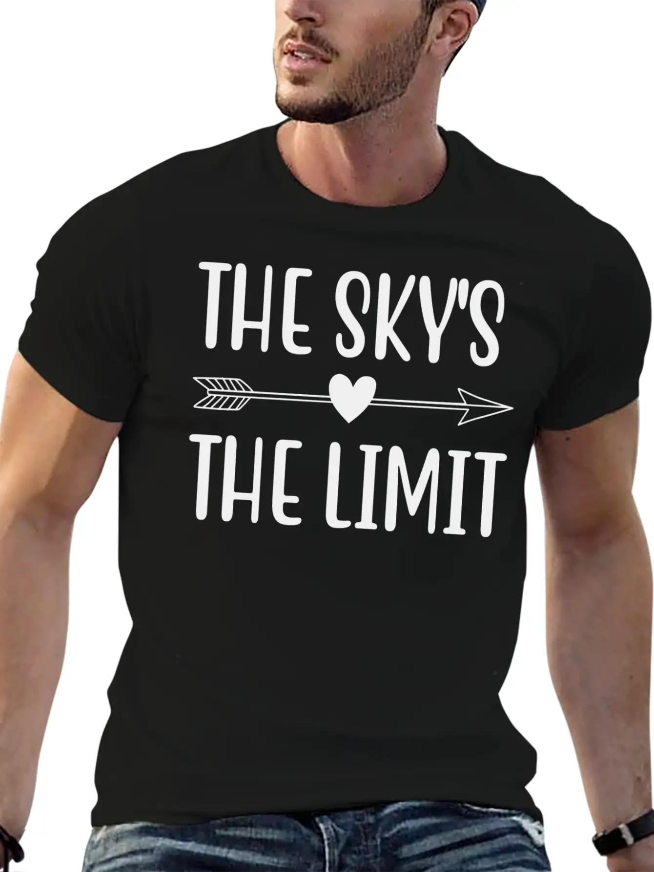 THE SKY S THE LIMIT Unisex Short Sleeve Soft Cotton T-Shirt – Casual Everyday Wear
