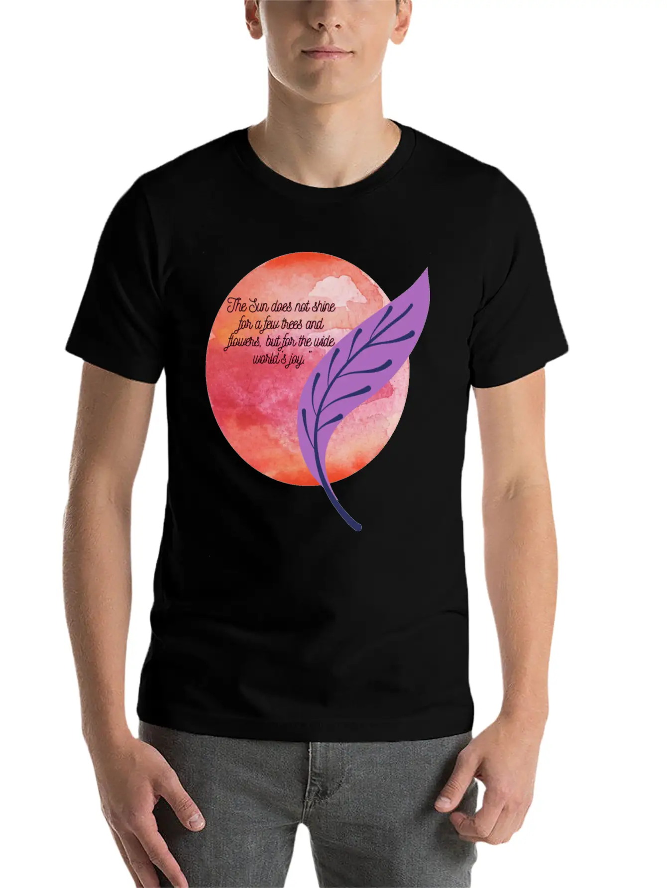 The Sun Of Happiness And Paper Unisex Short Sleeve Soft Cotton T-Shirt – Casual Everyday Wear
