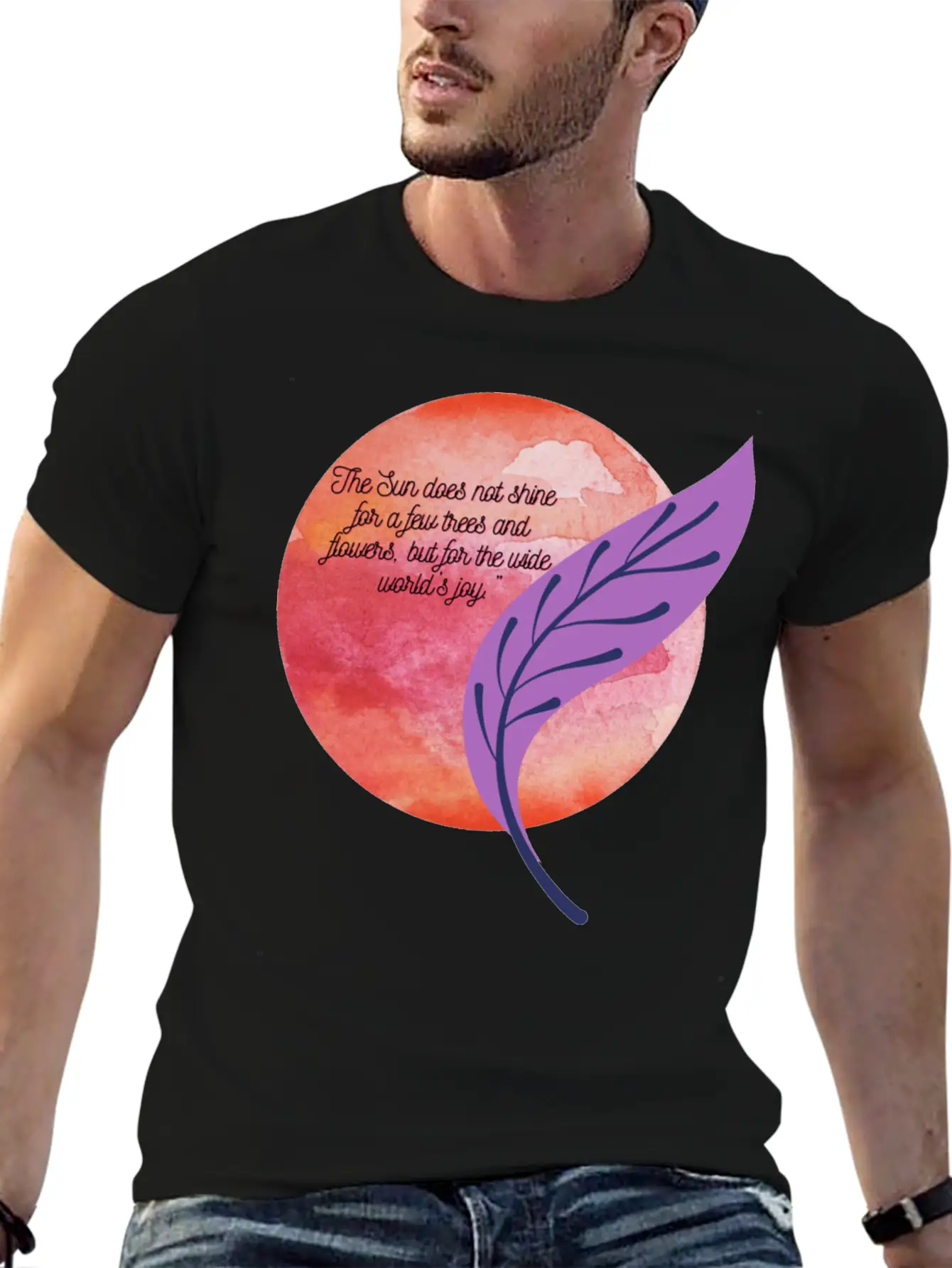 The Sun Of Happiness And Paper Unisex Short Sleeve Soft Cotton T-Shirt – Casual Everyday Wear